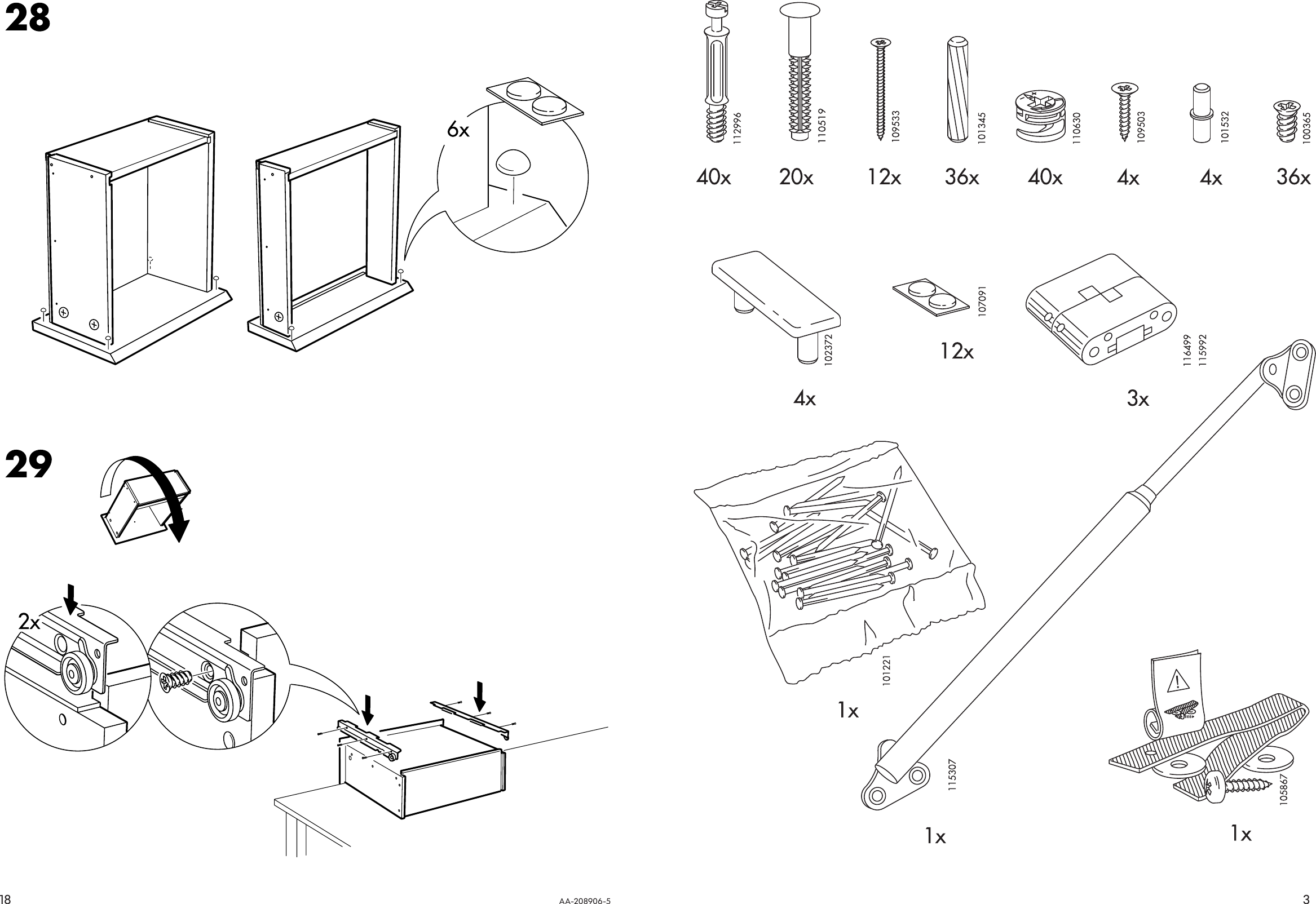 Page 3 of 10 - Ikea Ikea-Malm-Chest-W-6Drawers-W-Mirror-Assembly-Instruction
