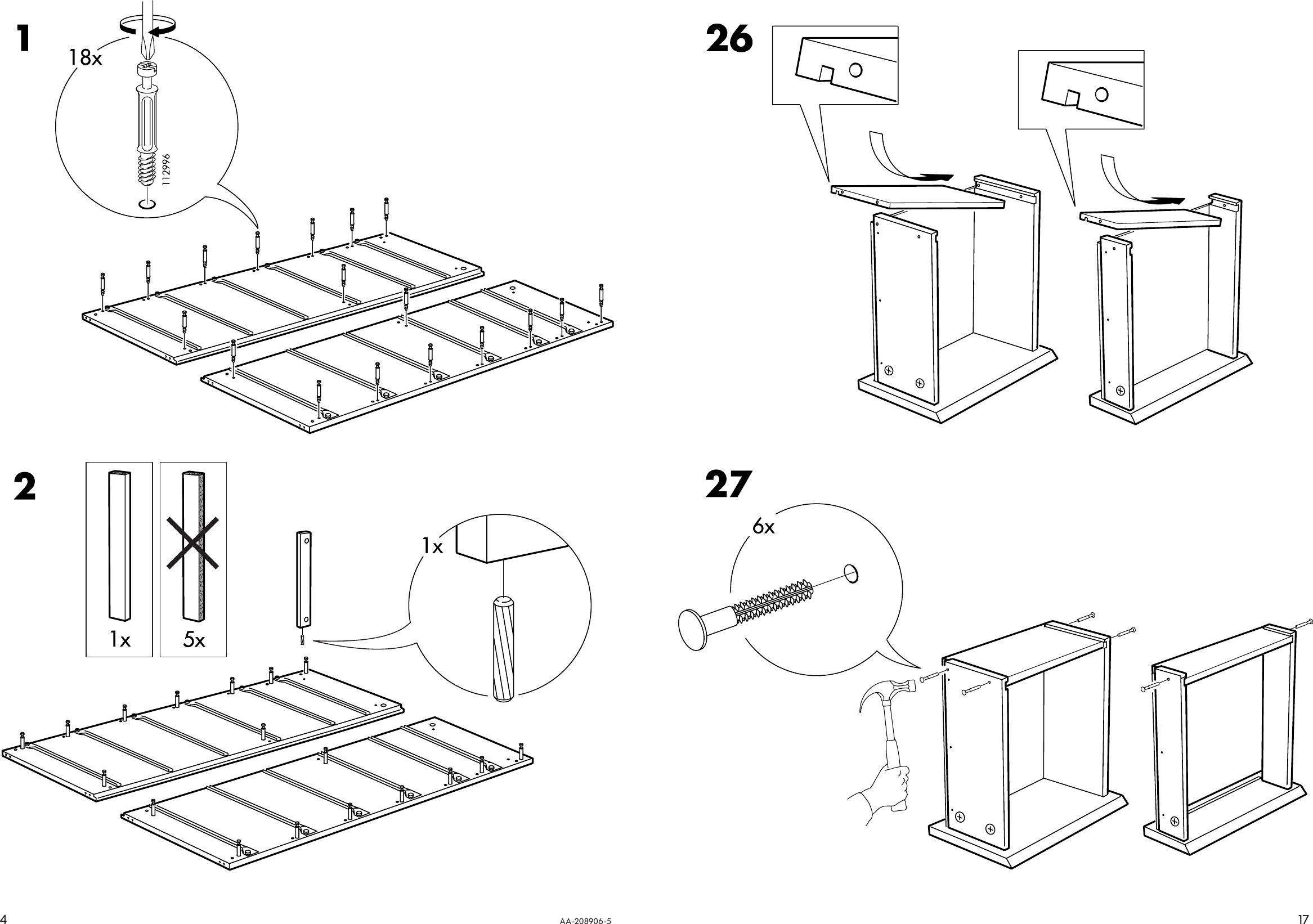 Page 4 of 10 - Ikea Ikea-Malm-Chest-W-6Drawers-W-Mirror-Assembly-Instruction