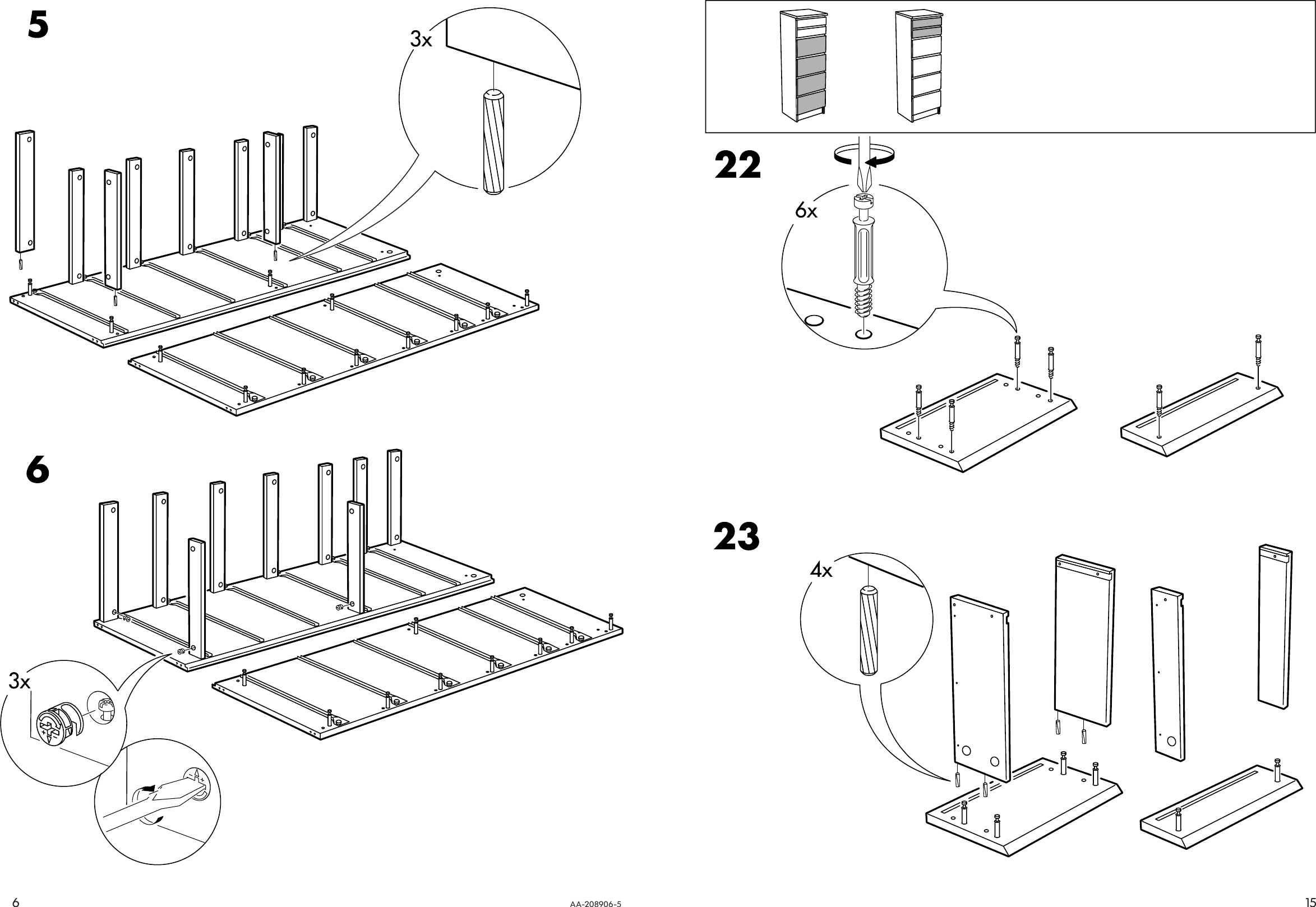 Page 6 of 10 - Ikea Ikea-Malm-Chest-W-6Drawers-W-Mirror-Assembly-Instruction