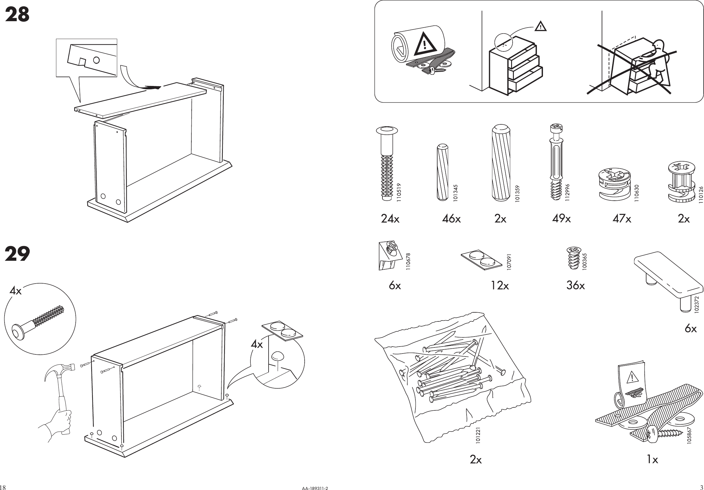 Page 3 of 10 - Ikea Ikea-Malm-Double-Chest-W-6Drawers-63X31-Assembly-Instruction