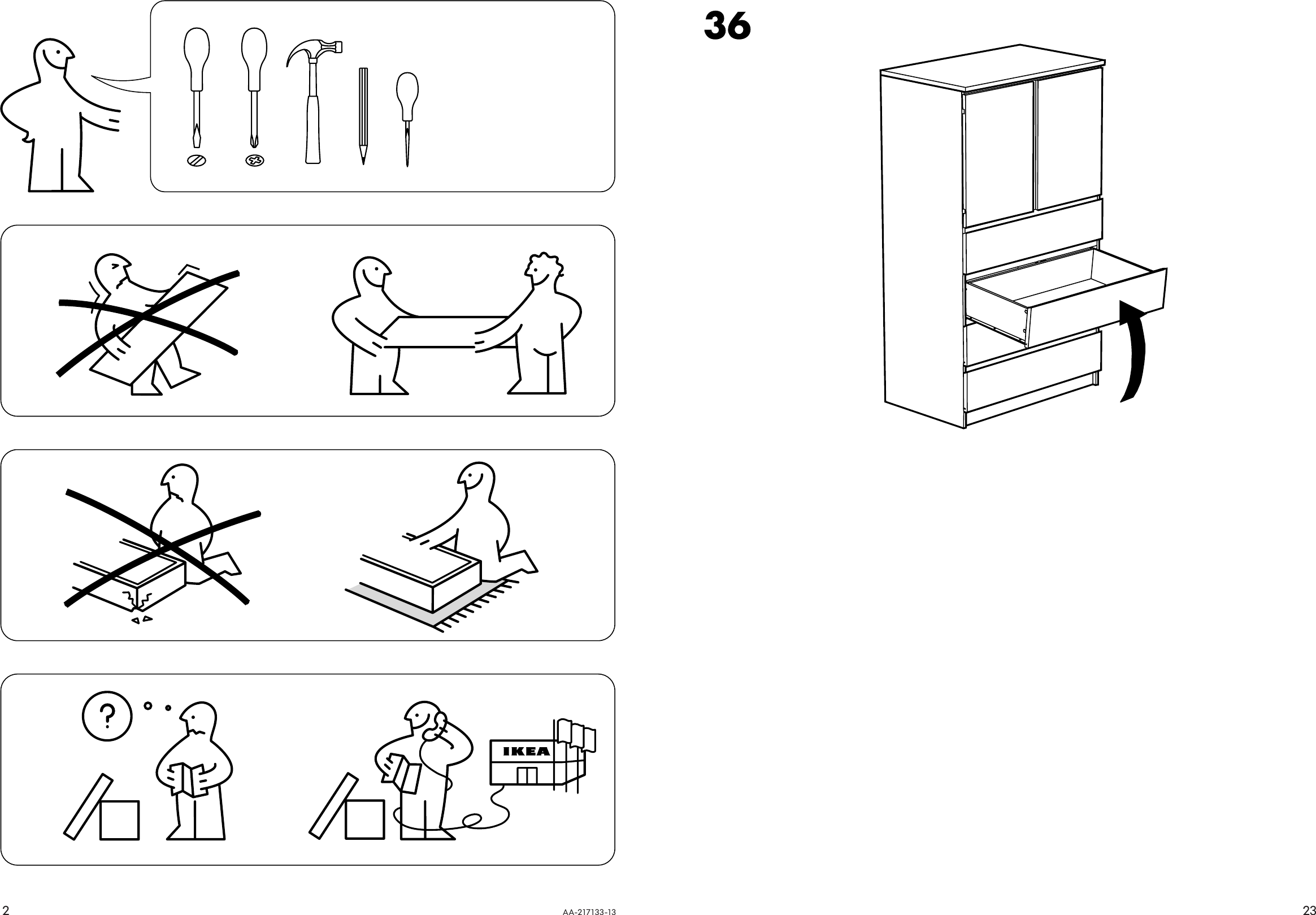 Page 2 of 12 - Ikea Ikea-Malm-Tv-Storage-Unit-37X65-Assembly-Instruction