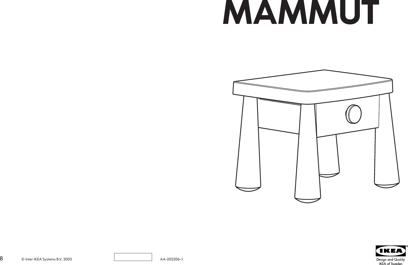 Page 1 of 4 - Ikea Ikea-Mammut-Bedside-Table-Assembly-Instruction