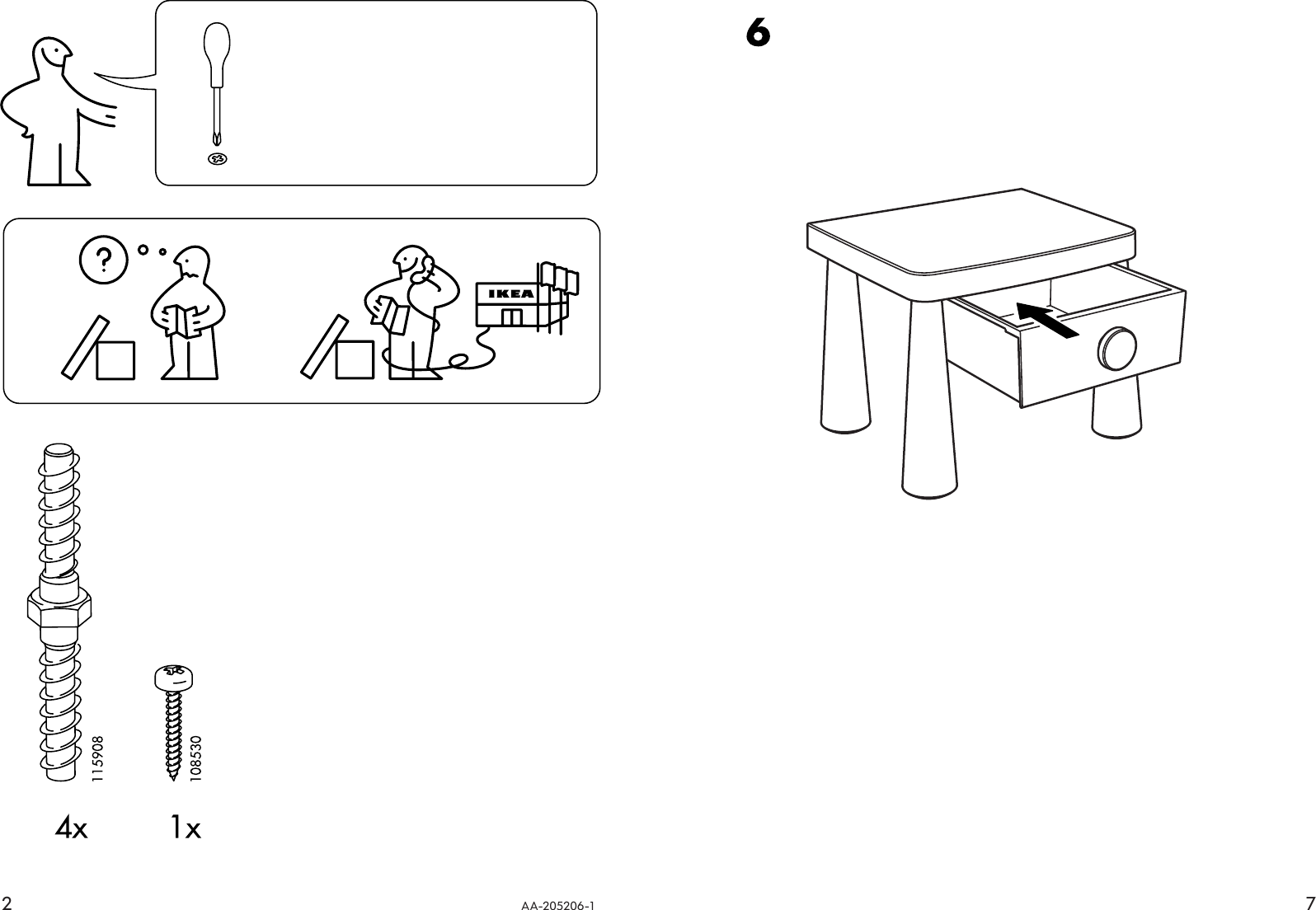 Page 2 of 4 - Ikea Ikea-Mammut-Bedside-Table-Assembly-Instruction