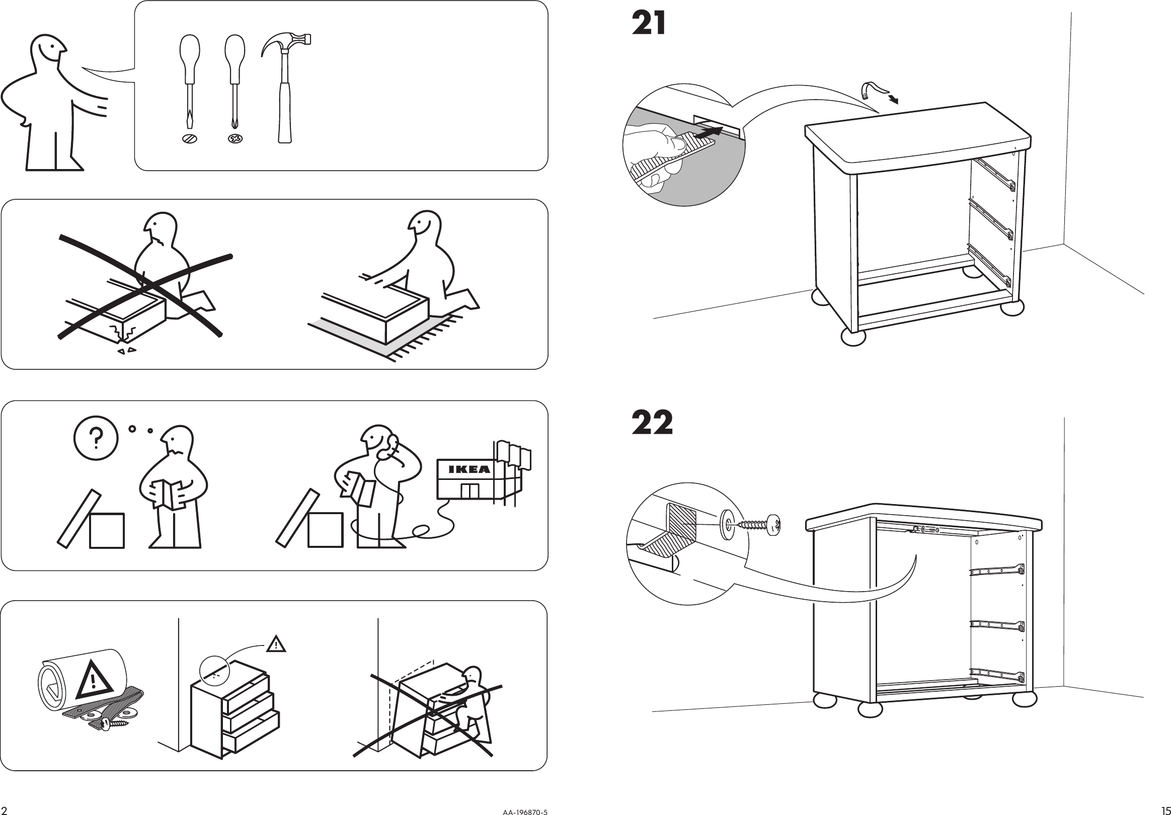 Page 2 of 8 - Ikea Ikea-Mammut-Chest-W-3Drawers-Assembly-Instruction