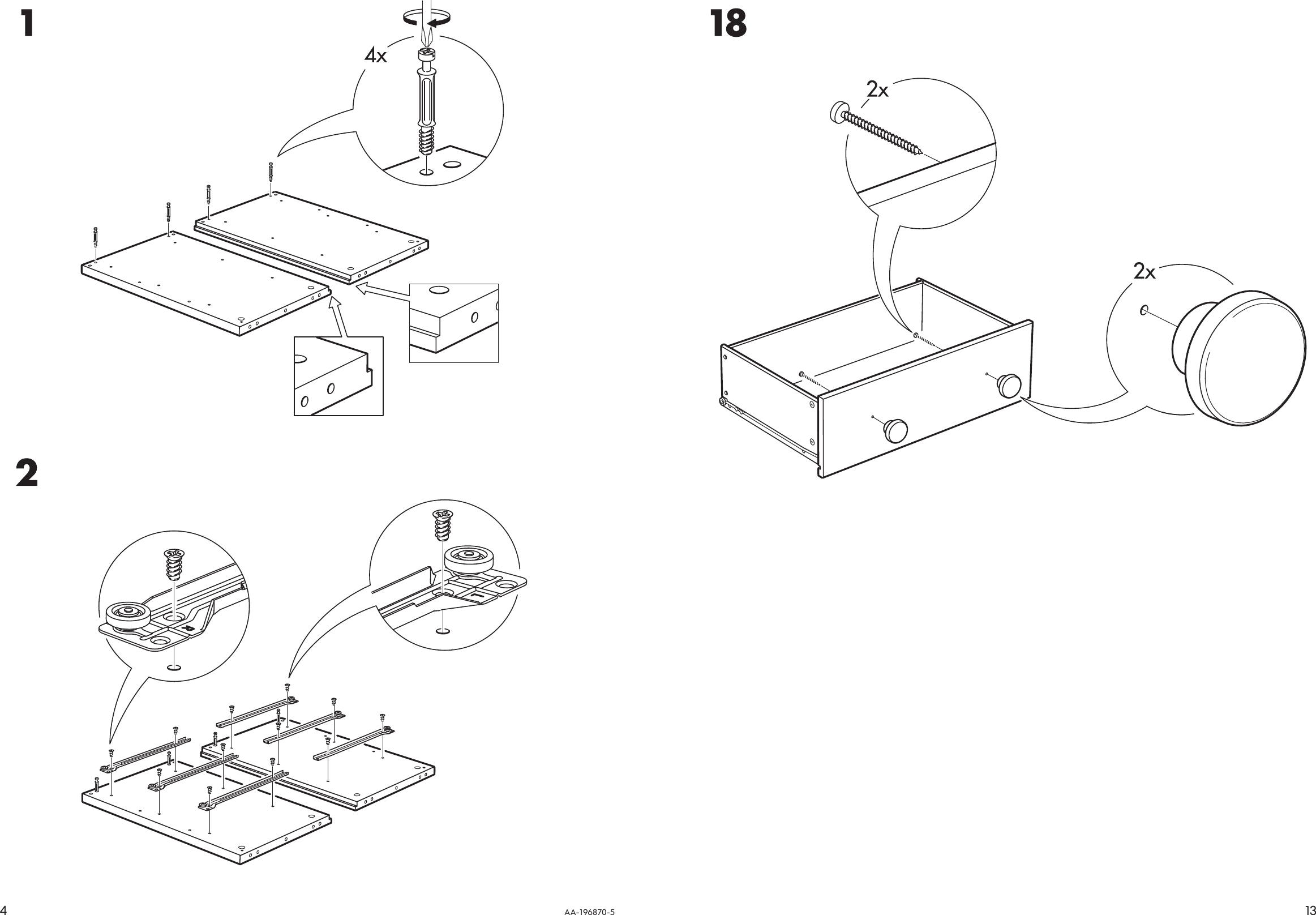 Page 4 of 8 - Ikea Ikea-Mammut-Chest-W-3Drawers-Assembly-Instruction