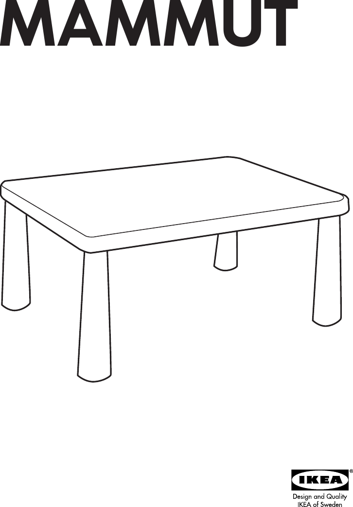 Page 1 of 4 - Ikea Ikea-Mammut-Child-Table-Assembly-Instruction