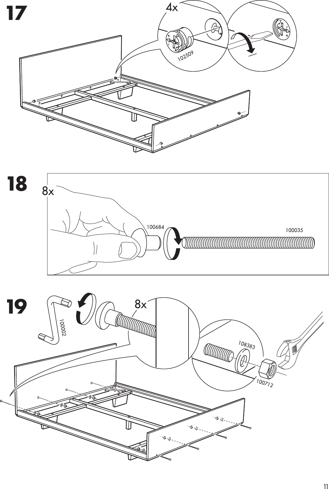 Page 11 of 12 - Ikea Ikea-Mandal-Bed-Frame-Full-Double-Assembly-Instruction