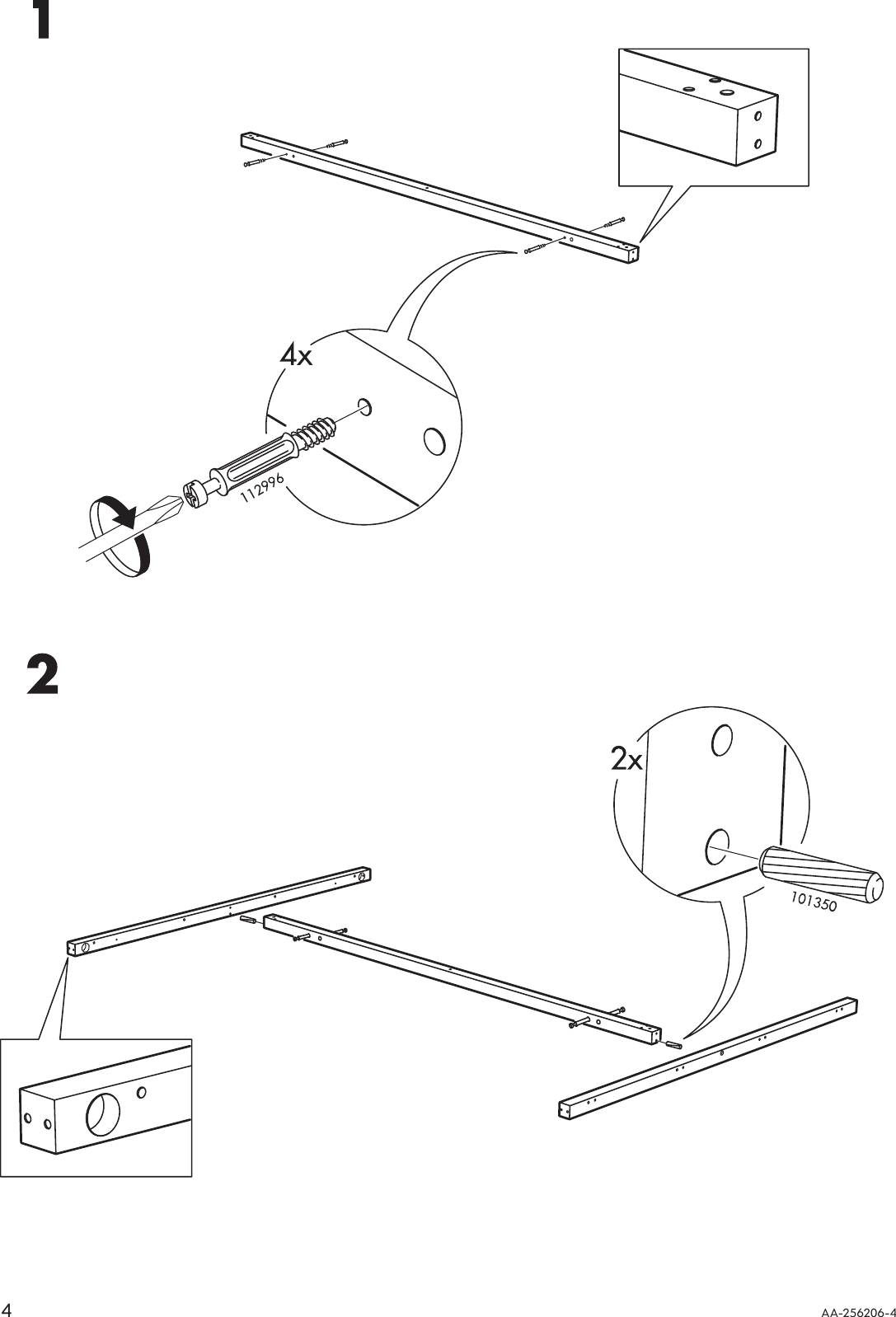 Page 4 of 12 - Ikea Ikea-Mandal-Bed-Frame-Full-Double-Assembly-Instruction