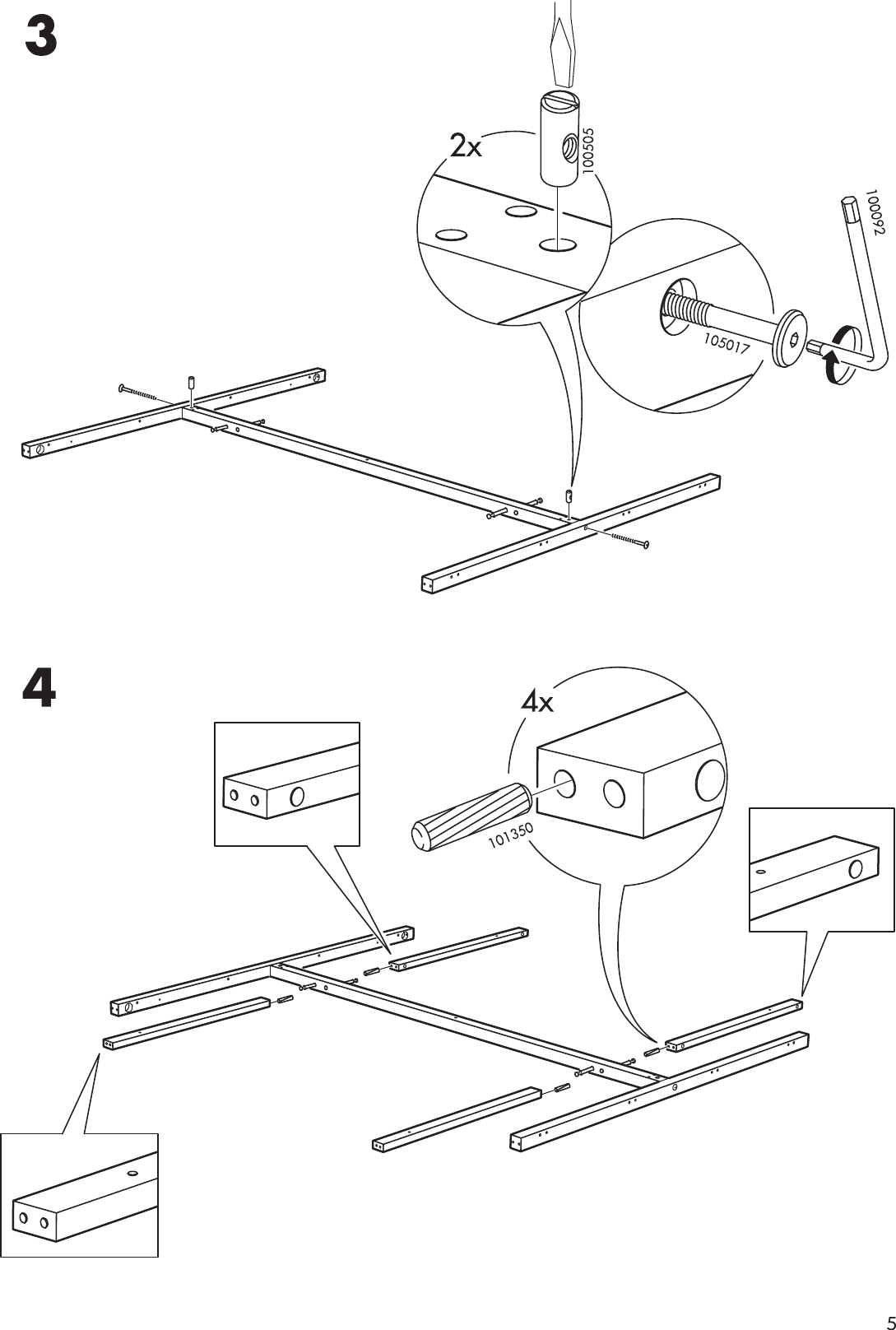 Page 5 of 12 - Ikea Ikea-Mandal-Bed-Frame-Full-Double-Assembly-Instruction