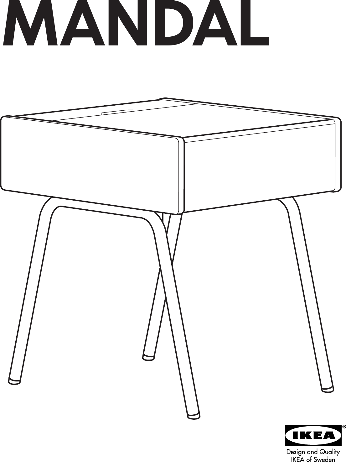 radius sent Plausible Ikea Mandal Bedside Table 18X19 Assembly Instruction