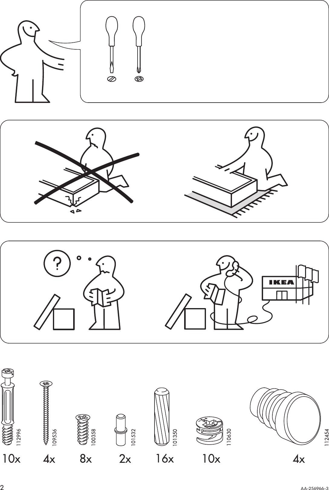 Page 2 of 12 - Ikea Ikea-Mandal-Bedside-Table-18X19-Assembly-Instruction