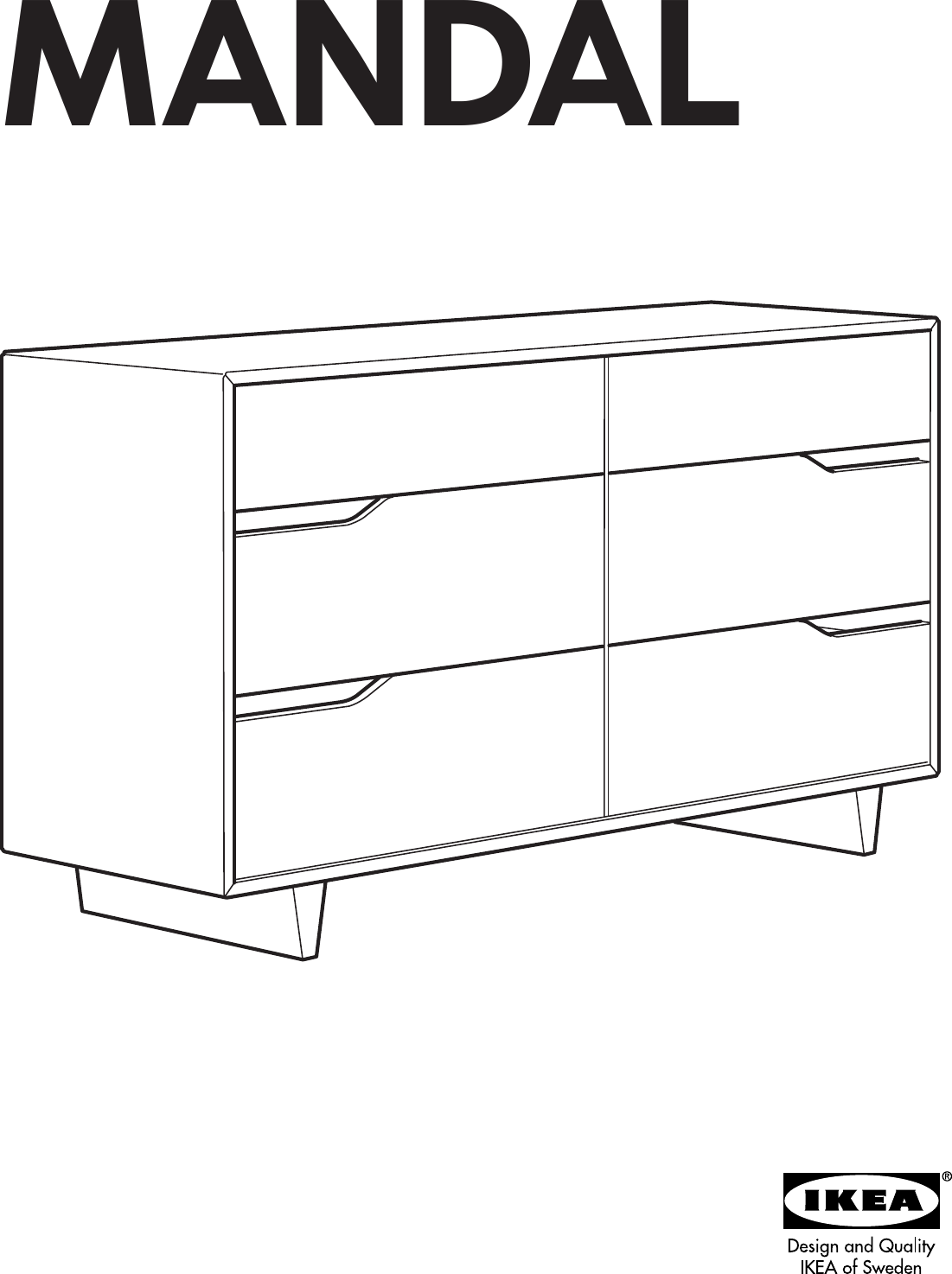 Ikea Mandal Chest W 6drawers 55x31 Assembly Instruction