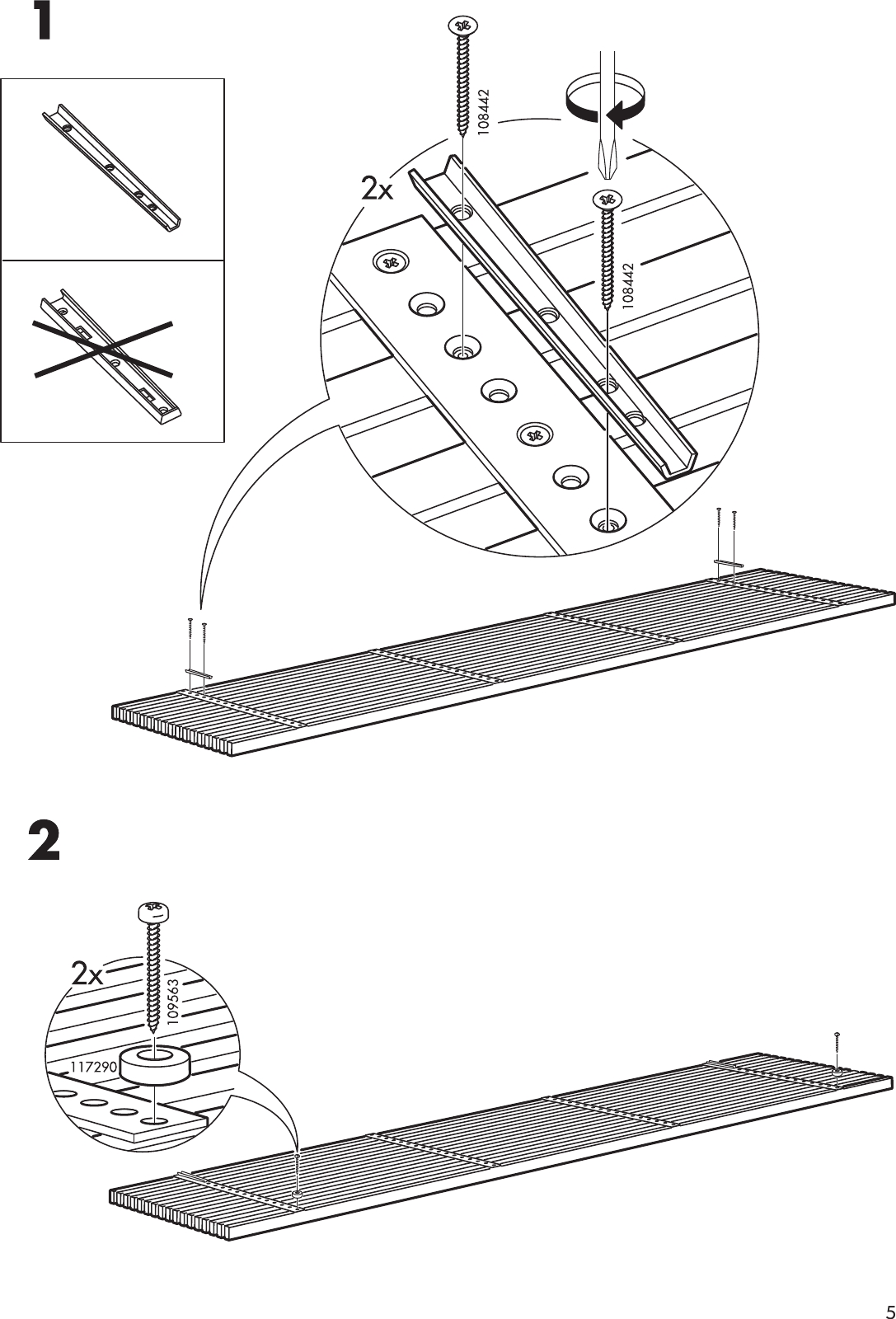 Page 5 of 8 - Ikea Ikea-Mandal-Headboard-94-1-2-Assembly-Instruction