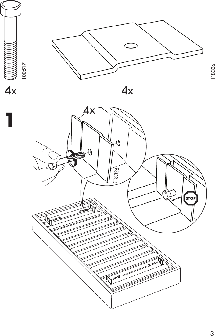 Page 3 of 8 - Ikea Ikea-Manger-Leg-Assembly-Instruction
