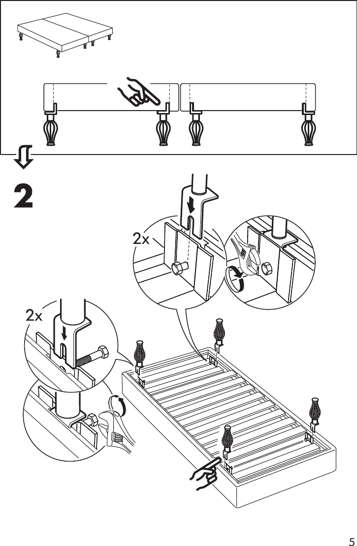 Page 5 of 8 - Ikea Ikea-Manger-Leg-Assembly-Instruction