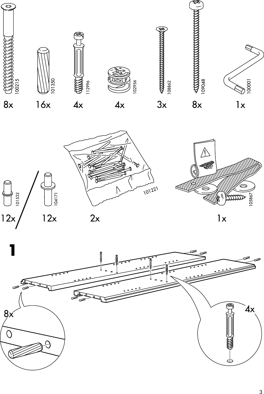 Page 3 of 8 - Ikea Ikea-Markar-Bookcase-35X75-5-8-Assembly-Instruction