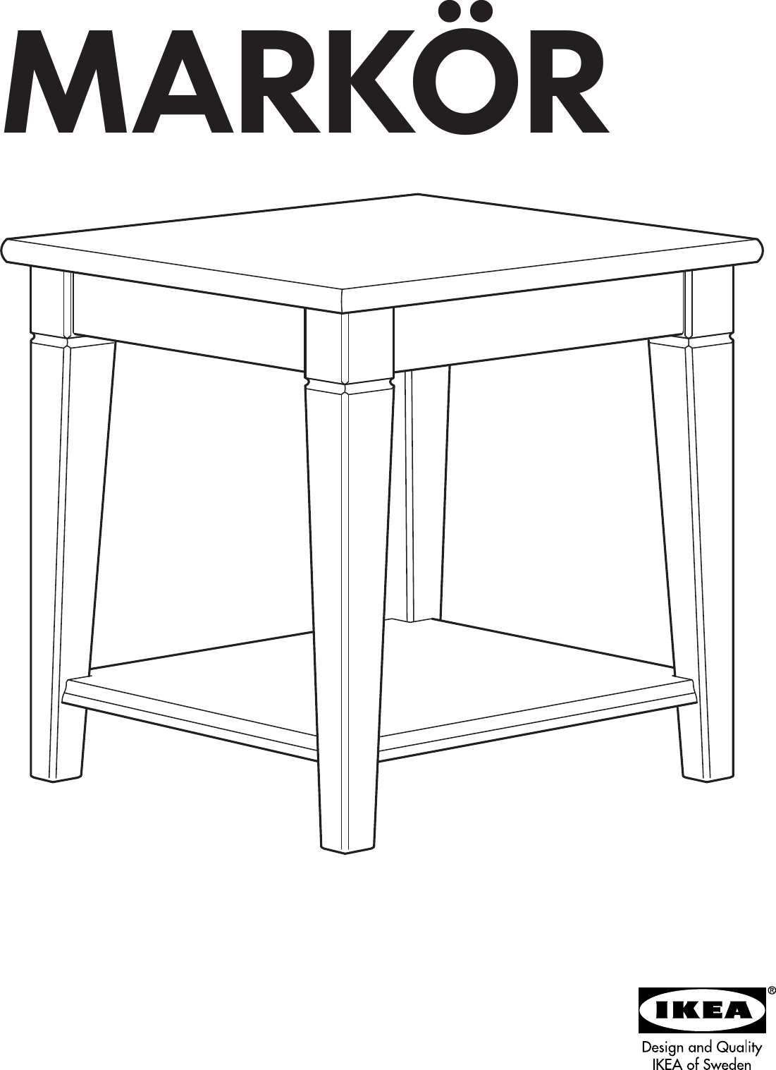 Page 1 of 8 - Ikea Ikea-Markar-Side-Table-21-5-8X21-5-8-Assembly-Instruction