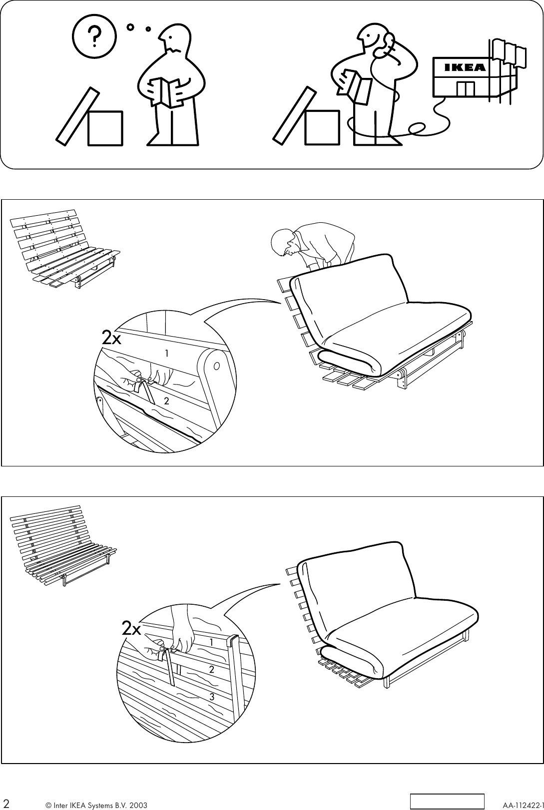 Page 2 of 2 - Ikea Ikea-Massum-Futon-Sofa-Mattress-55X79-Assembly-Instruction Massum Futon Madrass Till Soffa 140 Cm