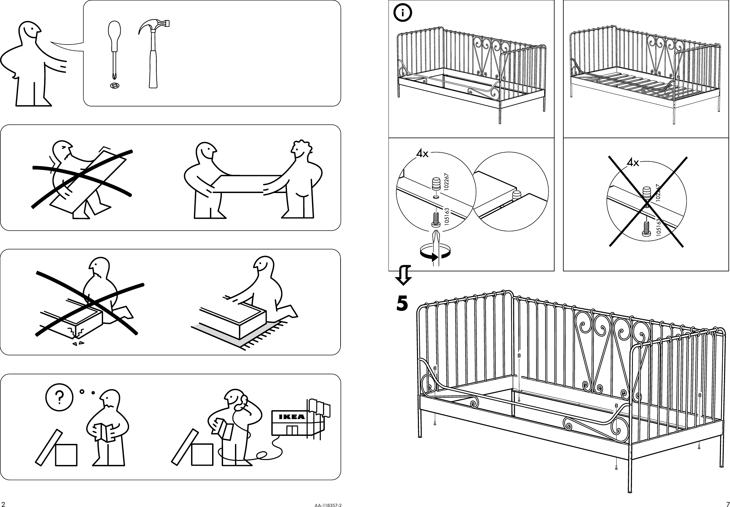 Page 2 of 4 - Ikea Ikea-Meldal-Daybed-Frame-Twin-Assembly-Instruction