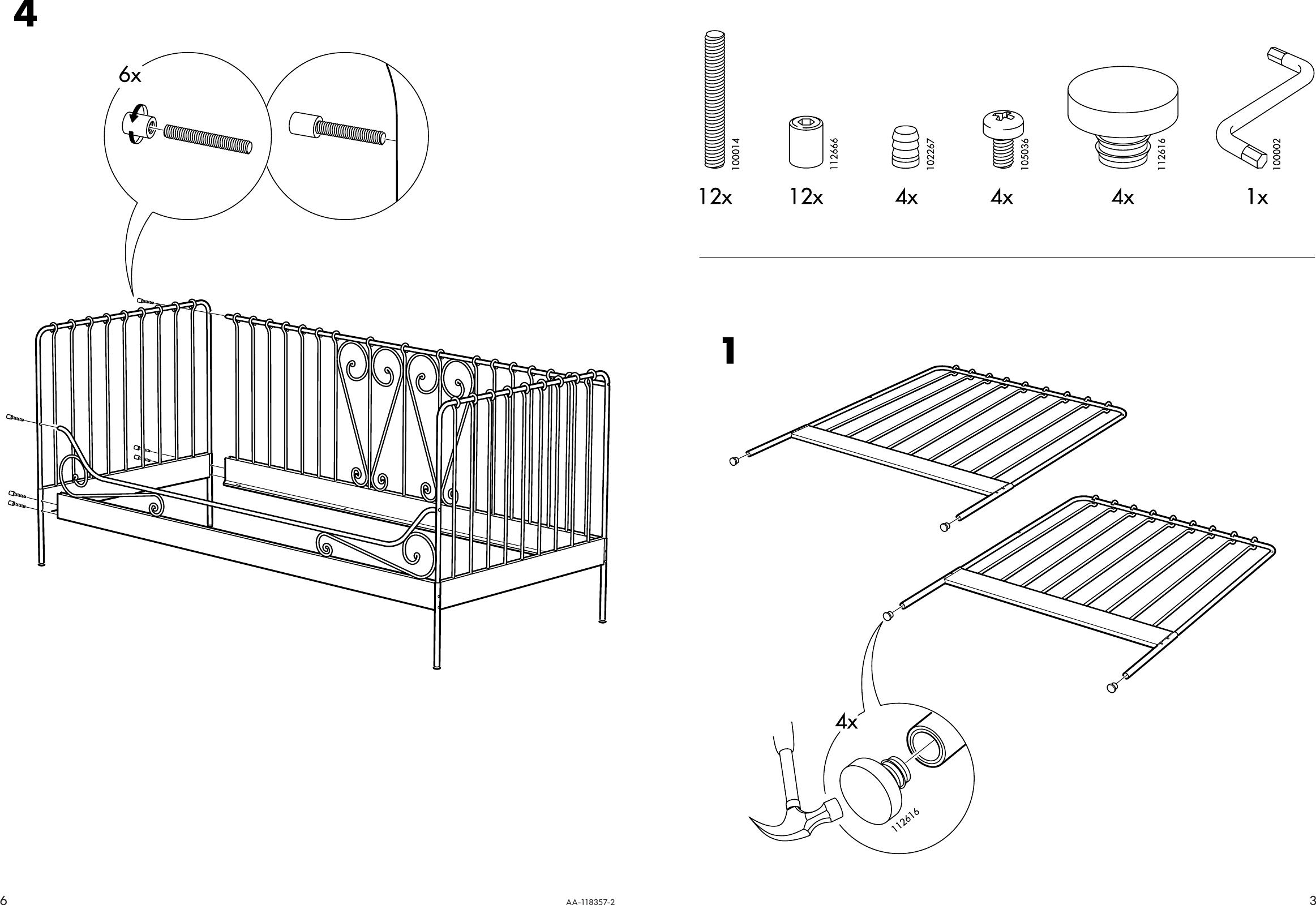 Ikea Meldal Daybed Frame Twin Assembly Instruction