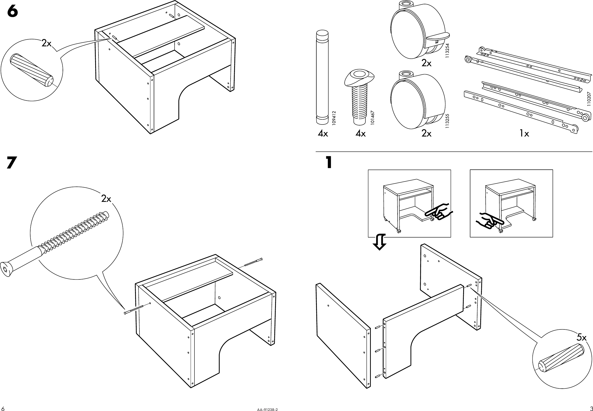Page 3 of 4 - Ikea Ikea-Mikael-Computer-Table-W-Casters-30X20-Assembly-Instruction-6  Ikea-mikael-computer-table-w-casters-30x20-assembly-instruction