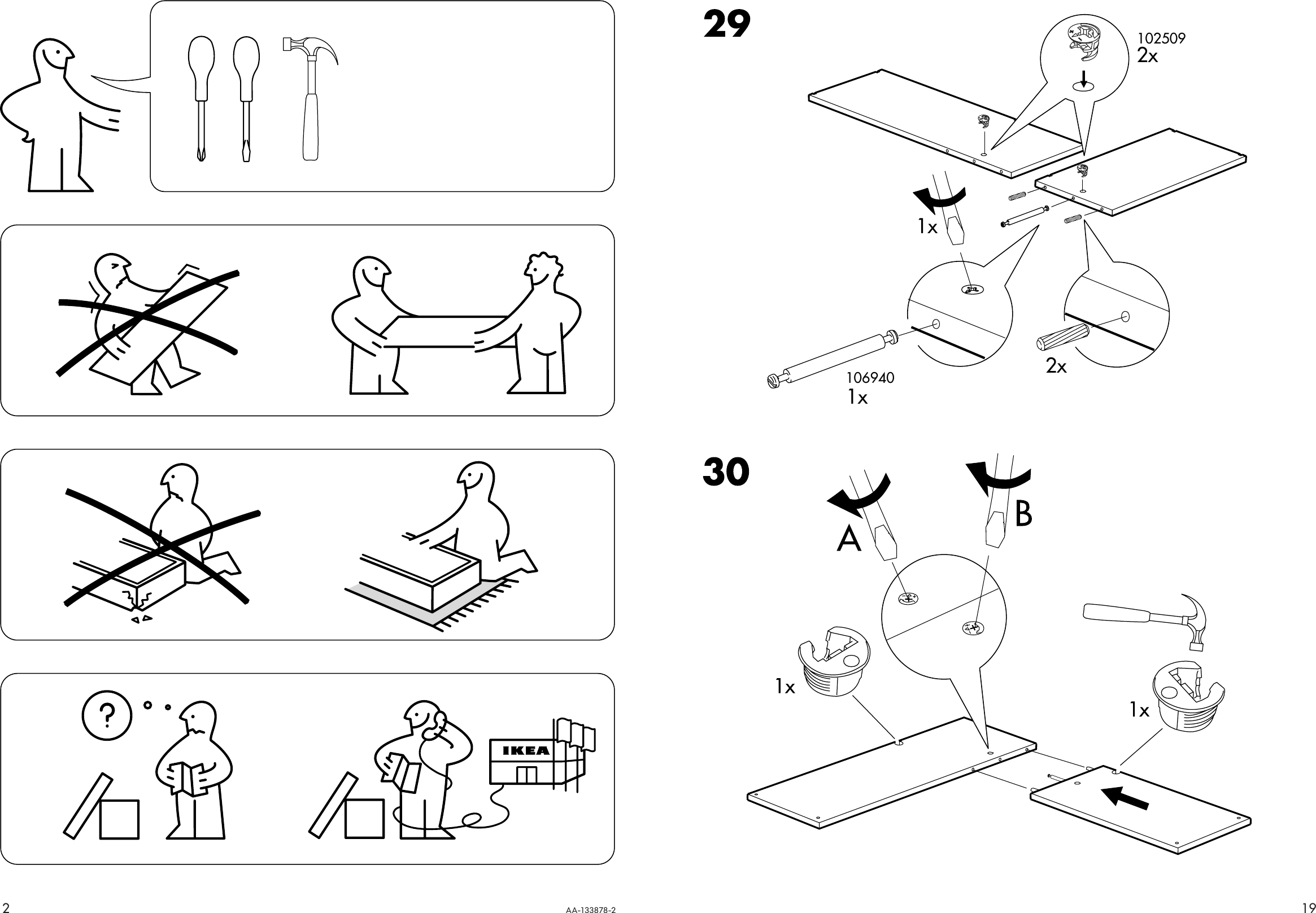 Page 2 of 10 - Ikea Ikea-Mikael-Corner-Workstation-Assembly-Instruction