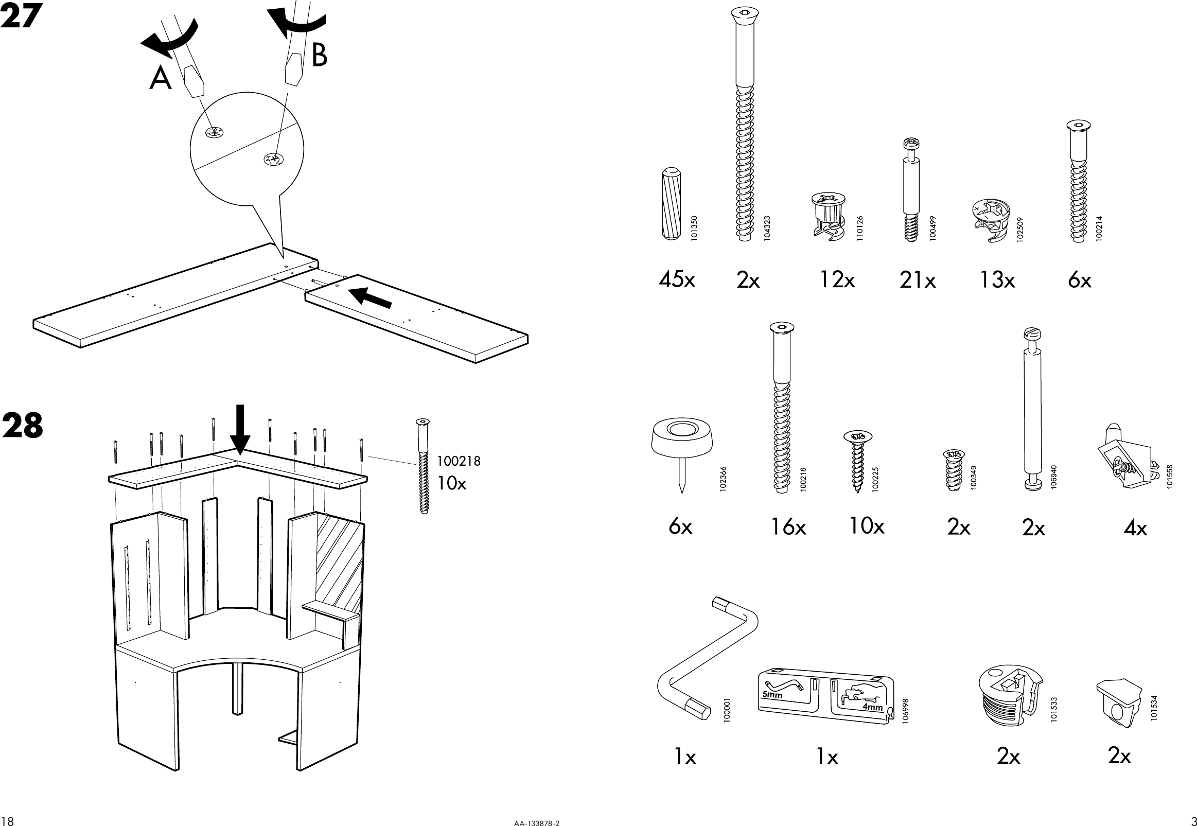 Page 3 of 10 - Ikea Ikea-Mikael-Corner-Workstation-Assembly-Instruction