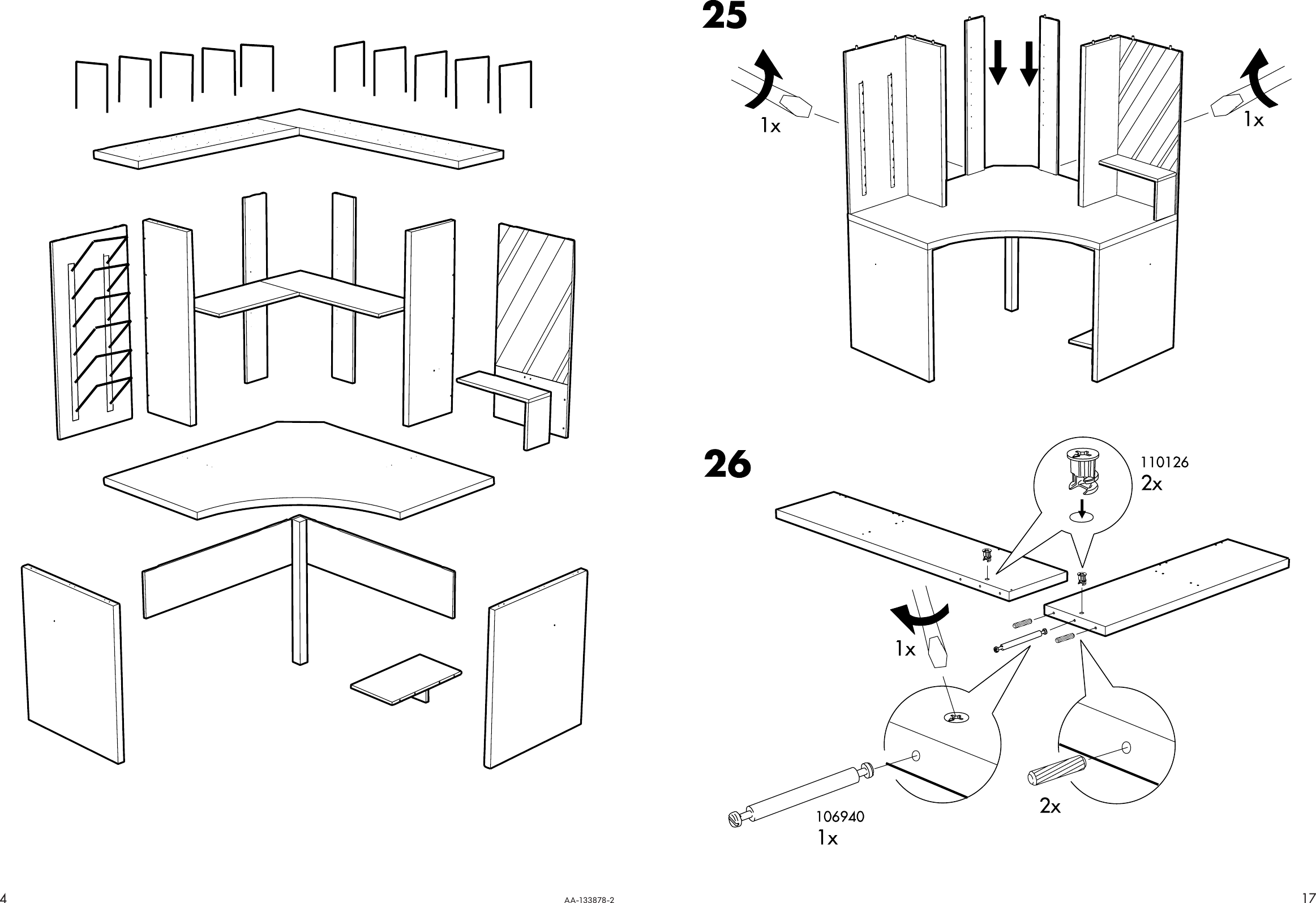 Page 4 of 10 - Ikea Ikea-Mikael-Corner-Workstation-Assembly-Instruction