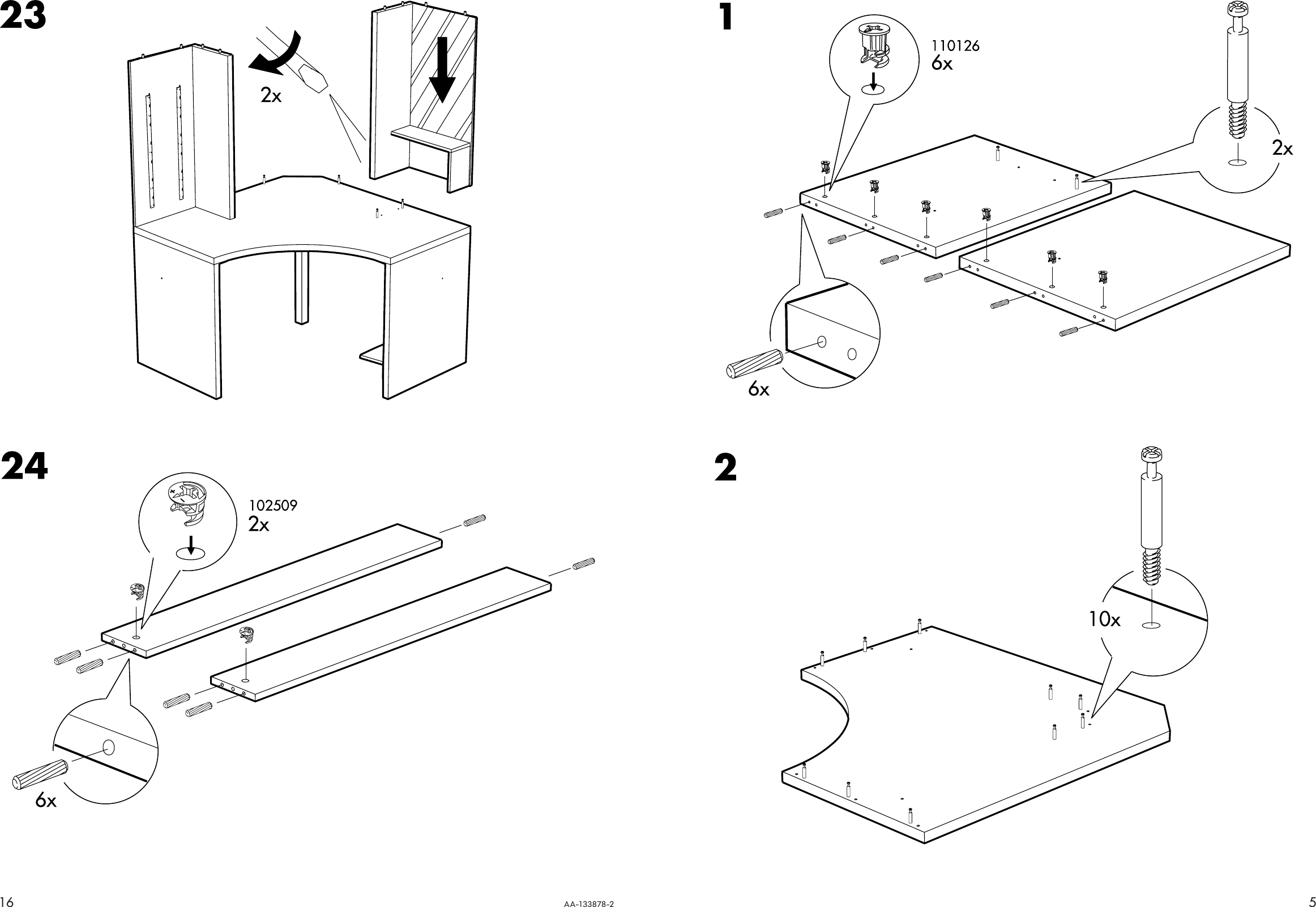 Page 5 of 10 - Ikea Ikea-Mikael-Corner-Workstation-Assembly-Instruction