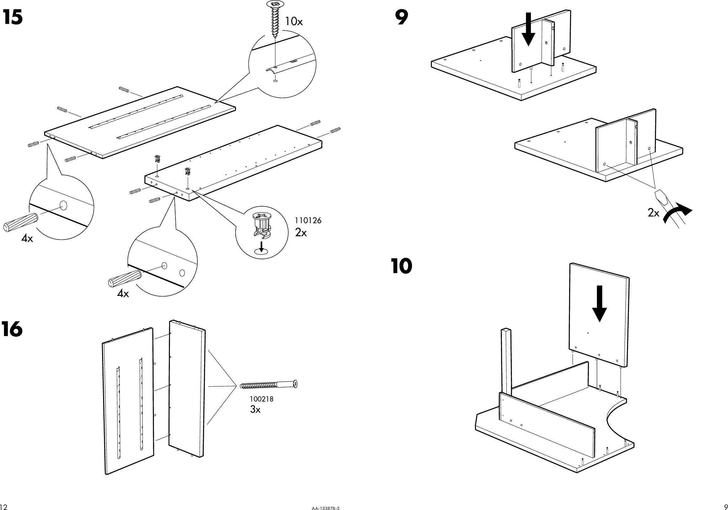 Page 9 of 10 - Ikea Ikea-Mikael-Corner-Workstation-Assembly-Instruction