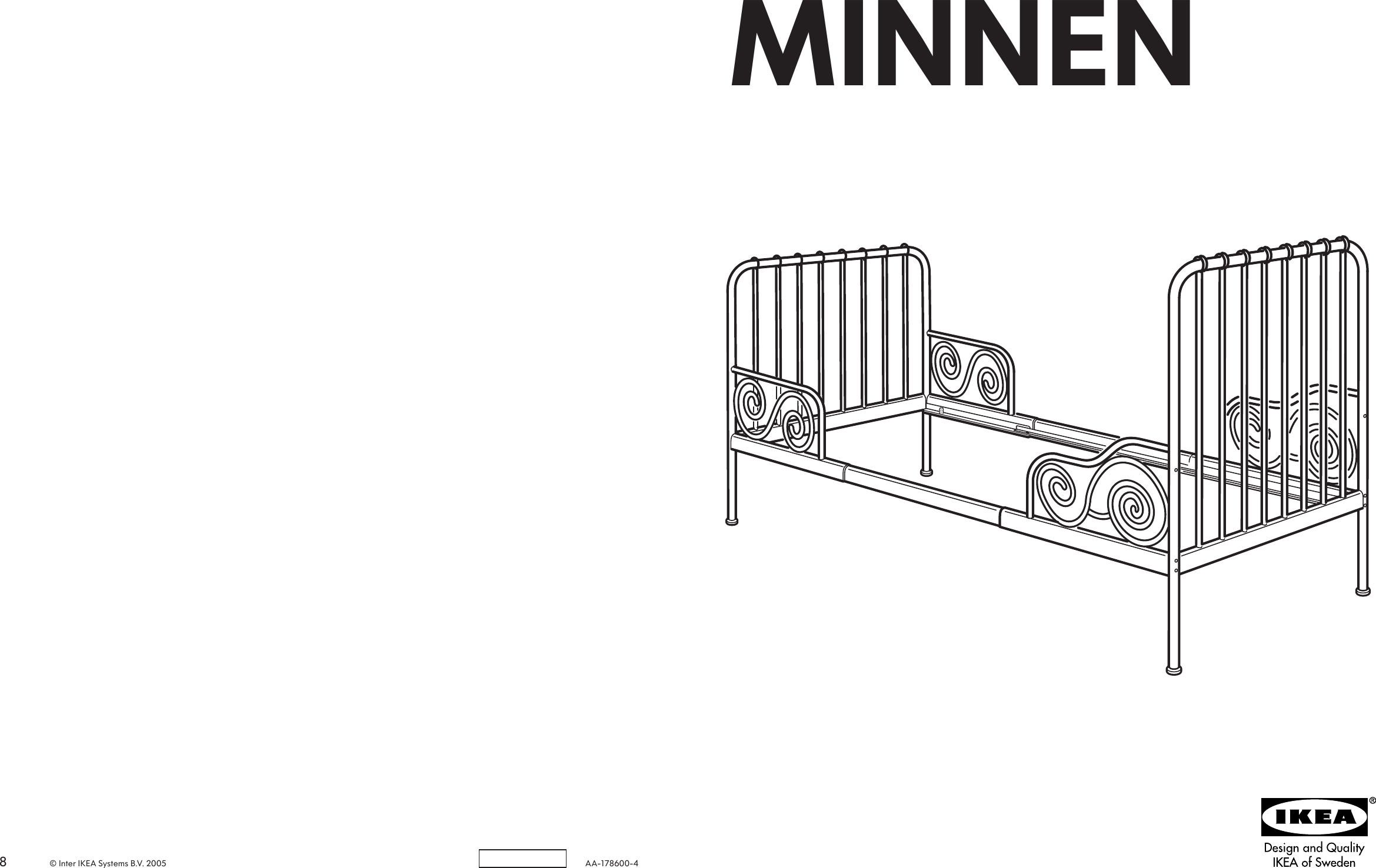 Ikea Minnen Extendable Bed Frame 38x75, Ikea Extendable Bed Frame
