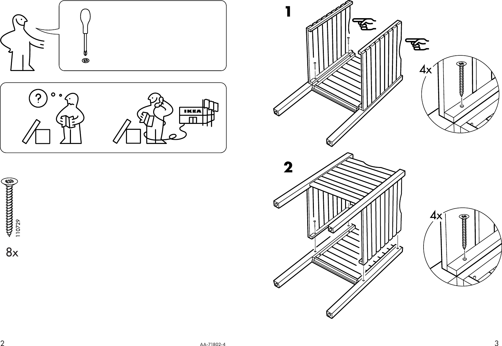 Page 2 of 2 - Ikea Ikea-Molger-Storage-Seat-Assembly-Instruction