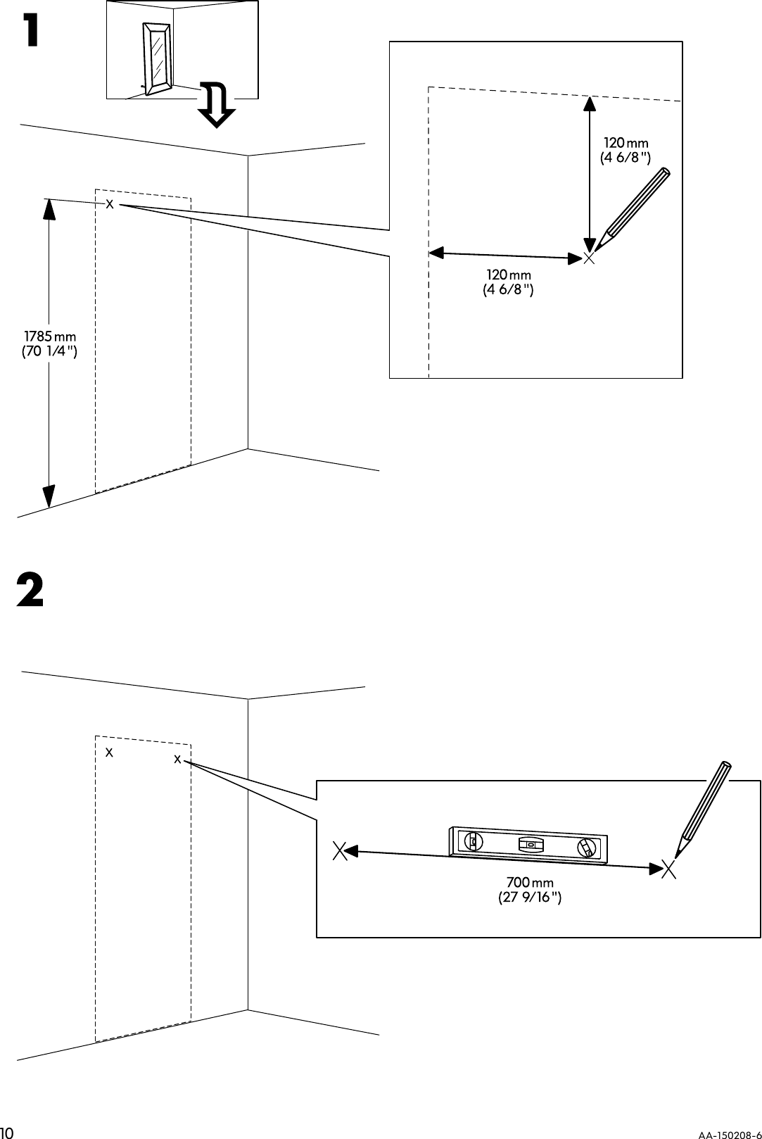 Page 10 of 12 - Ikea Ikea-Mongstad-Mirror-Assembly-Instruction
