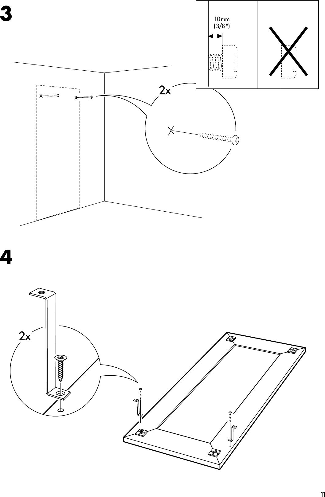 Page 11 of 12 - Ikea Ikea-Mongstad-Mirror-Assembly-Instruction