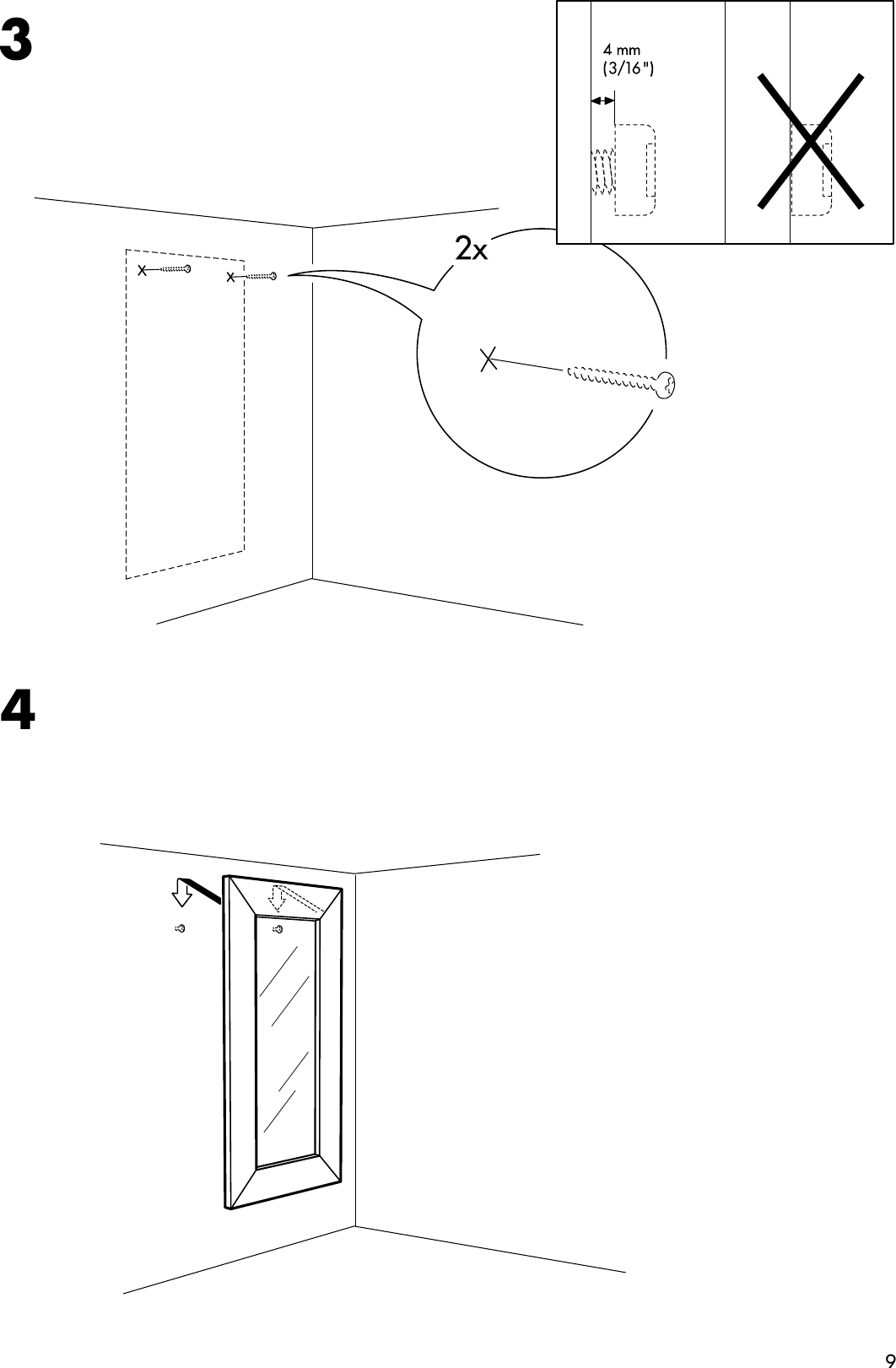 Page 9 of 12 - Ikea Ikea-Mongstad-Mirror-Assembly-Instruction