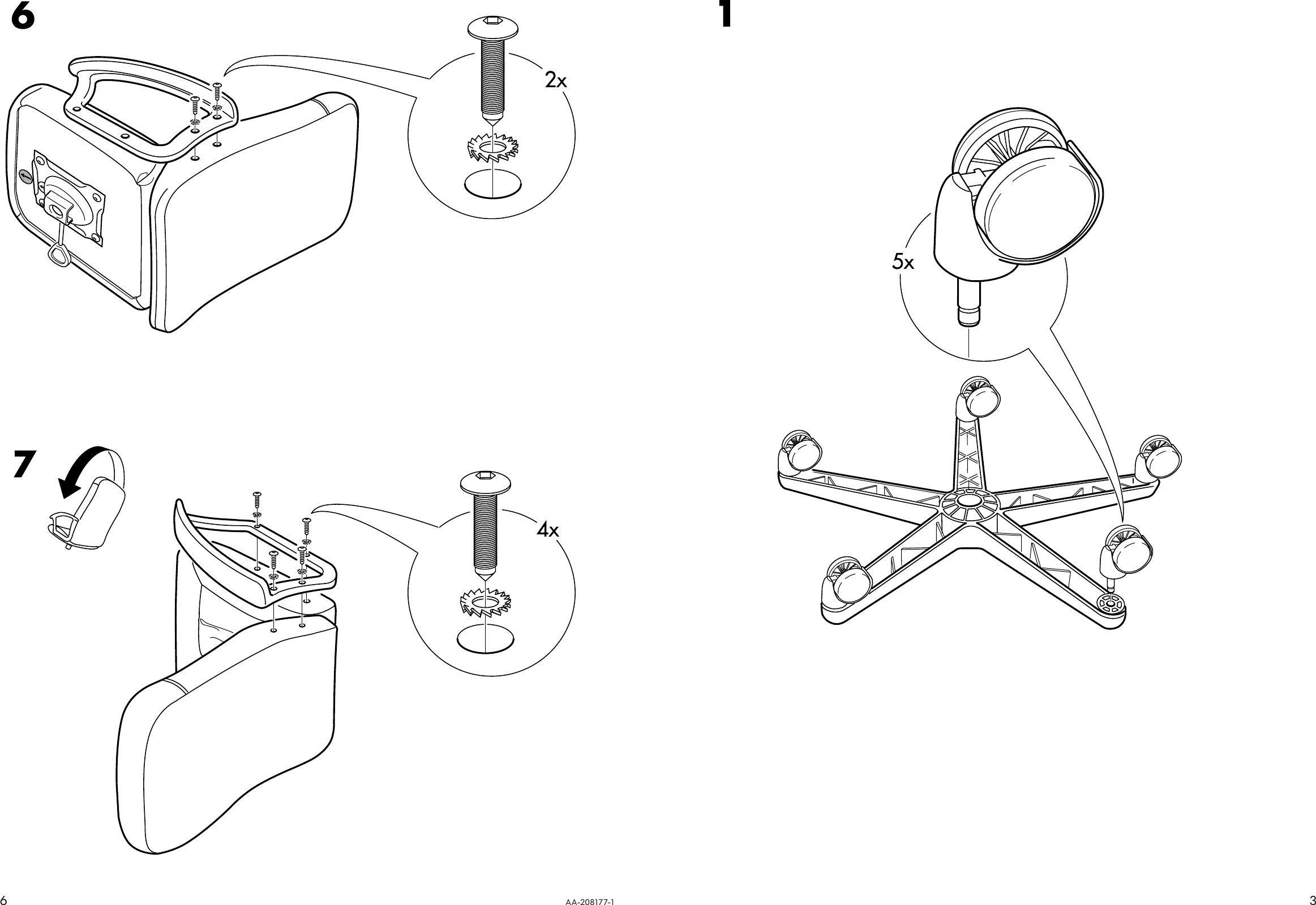 Page 3 of 4 - Ikea Ikea-Moses-Swivel-Chair-Assembly-Instruction