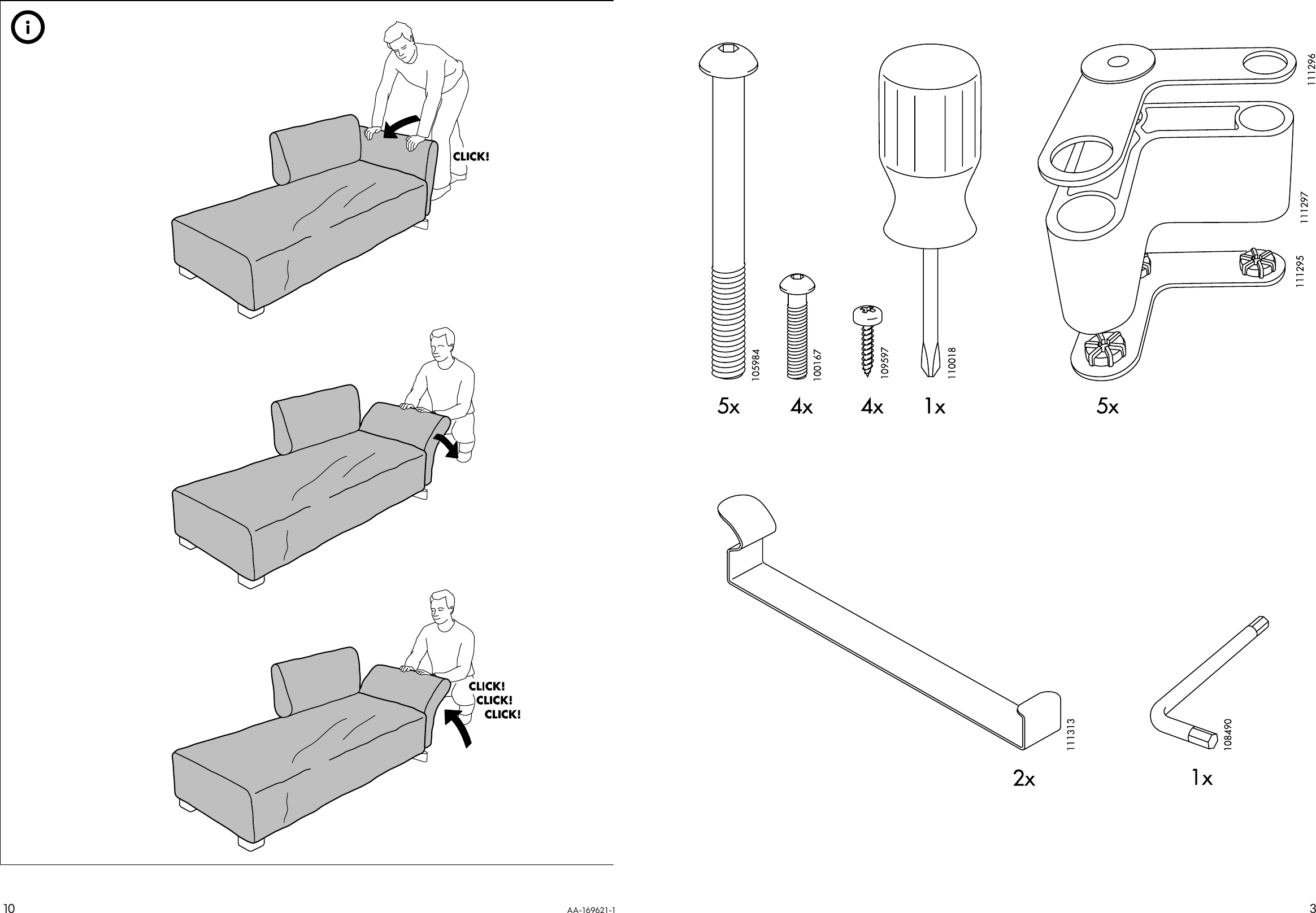 Page 3 of 6 - Ikea Ikea-Mysinge-Chaise-Frame-Assembly-Instruction