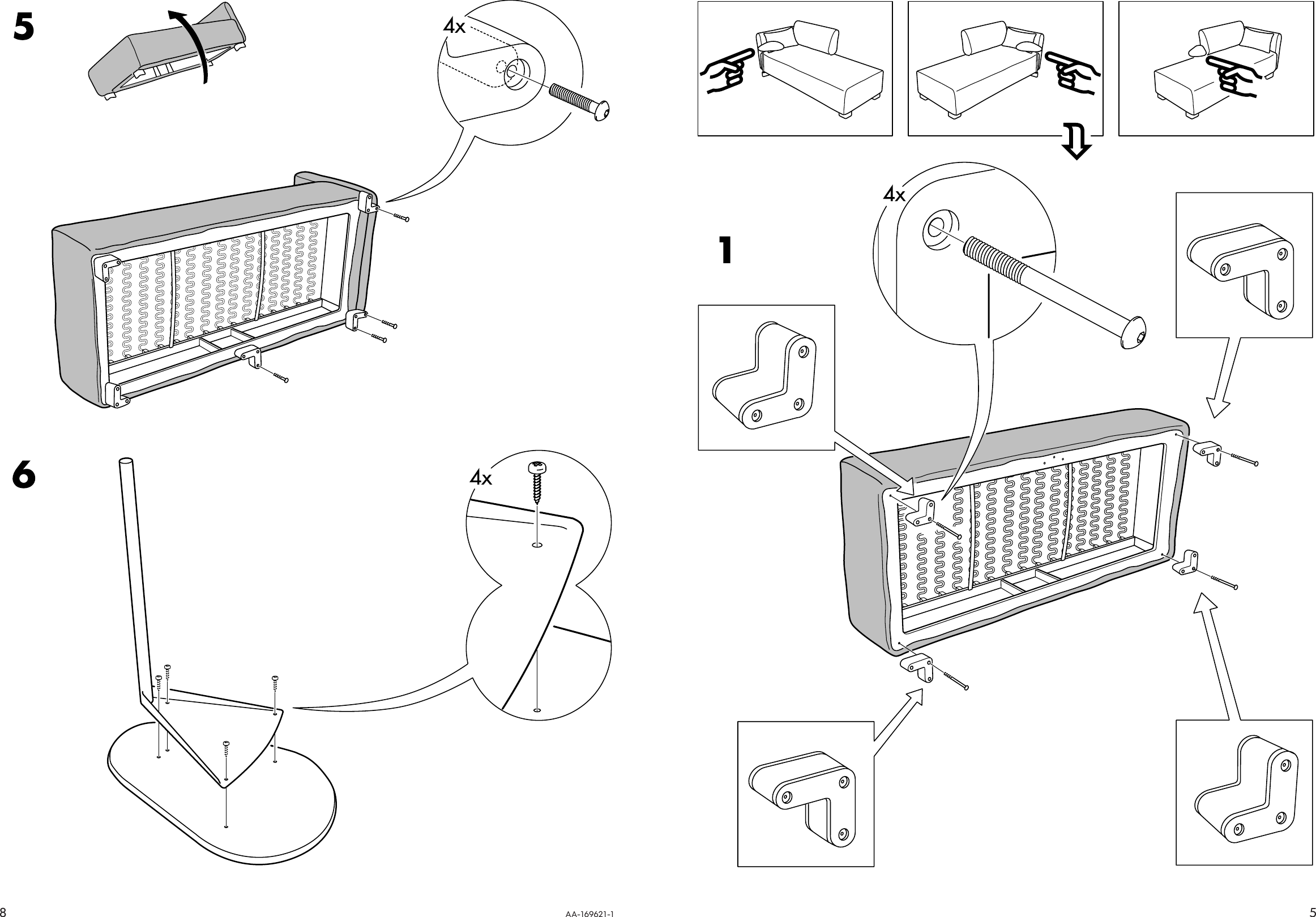 Page 5 of 6 - Ikea Ikea-Mysinge-Chaise-Frame-Assembly-Instruction