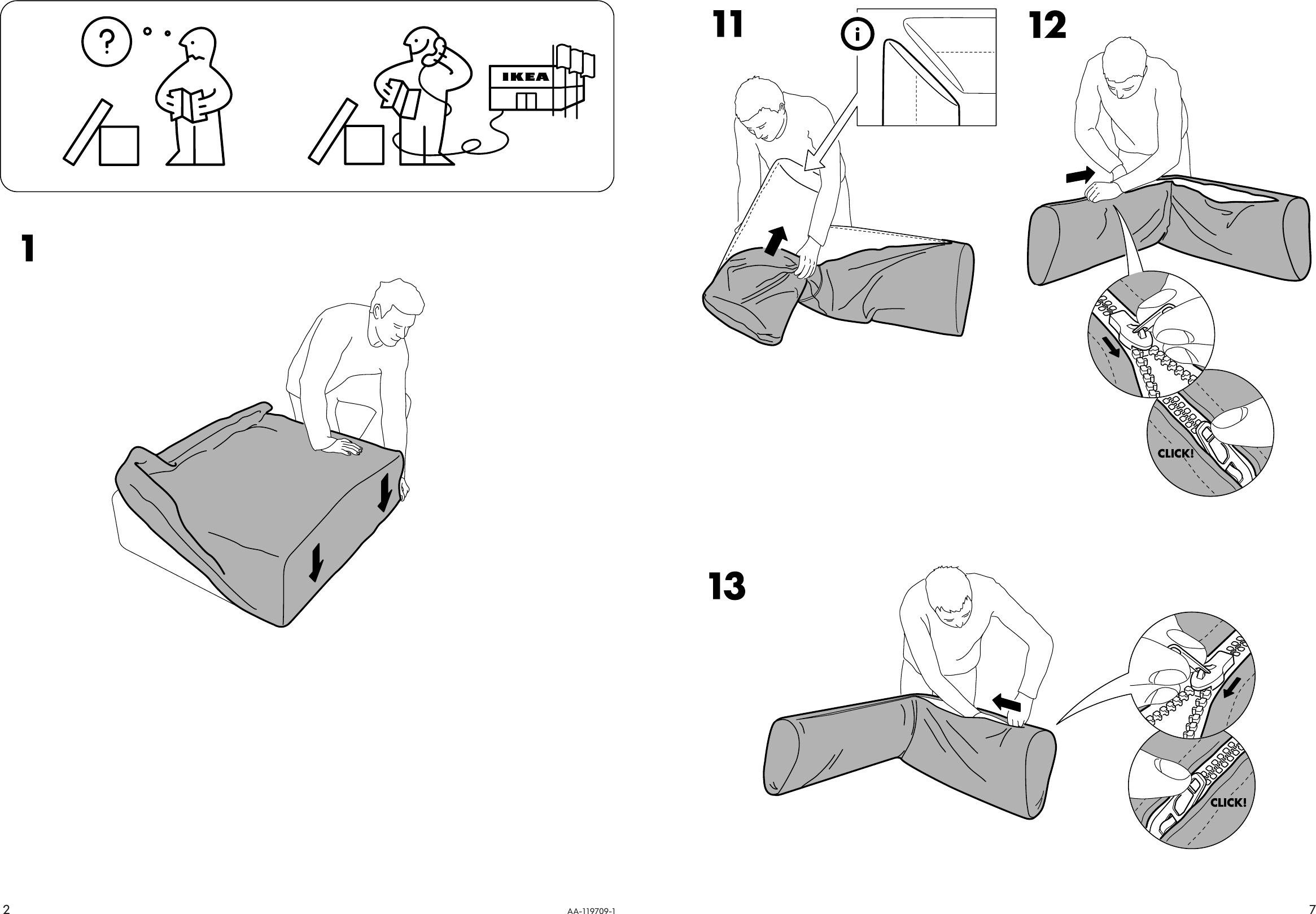 Page 2 of 4 - Ikea Ikea-Mysinge-Cover-For-Corner-Seat-Assembly-Instruction
