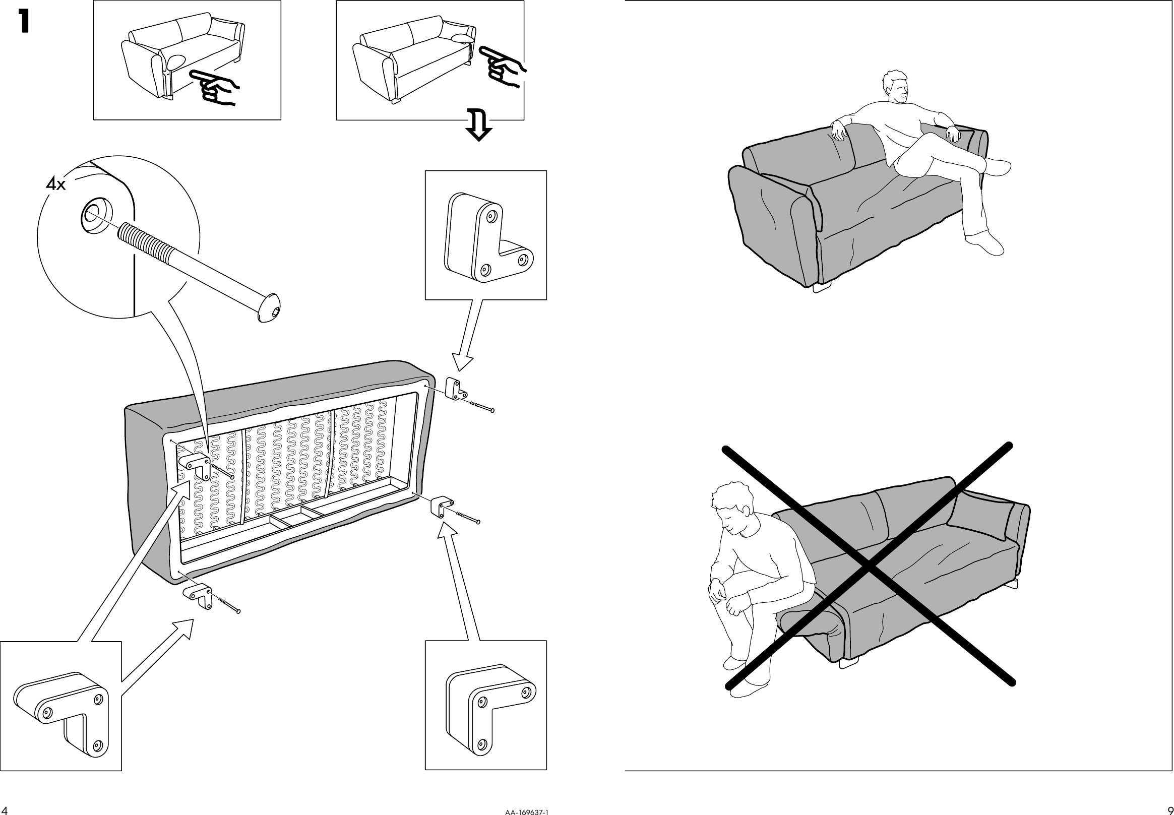 Ikea Mysinge Loveseat Frame Assembly Instruction 2