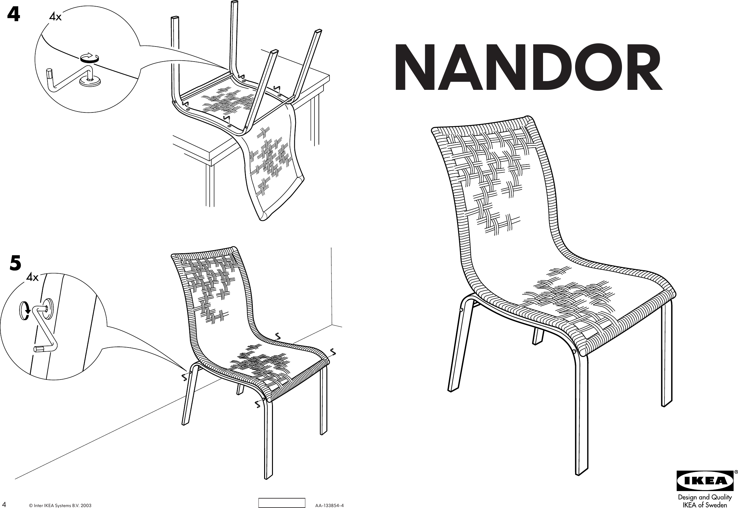 Page 1 of 2 - Ikea Ikea-Nandor-Chair-Assembly-Instruction