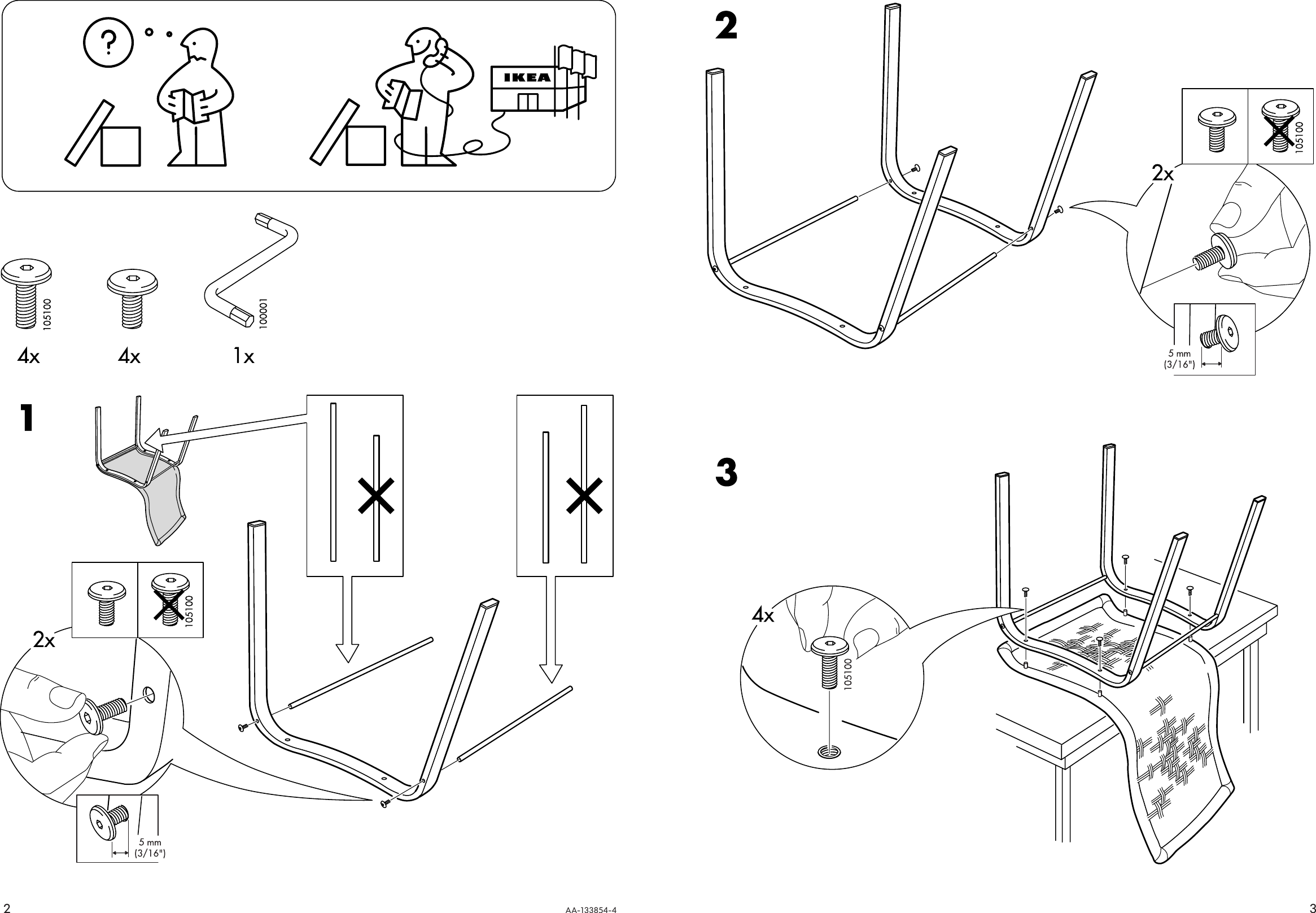 Page 2 of 2 - Ikea Ikea-Nandor-Chair-Assembly-Instruction