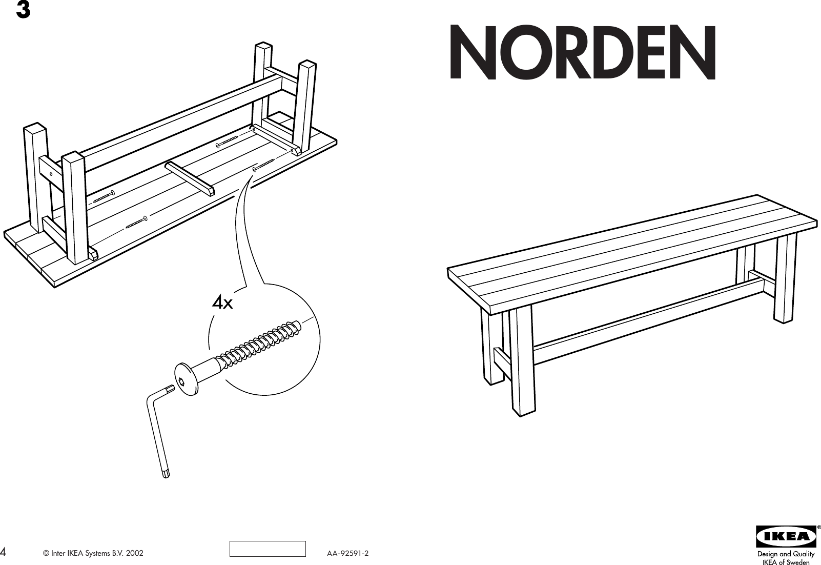 Page 1 of 2 - Ikea Ikea-Norden-Bench-59-Assembly-Instruction-4  Ikea-norden-bench-59-assembly-instruction