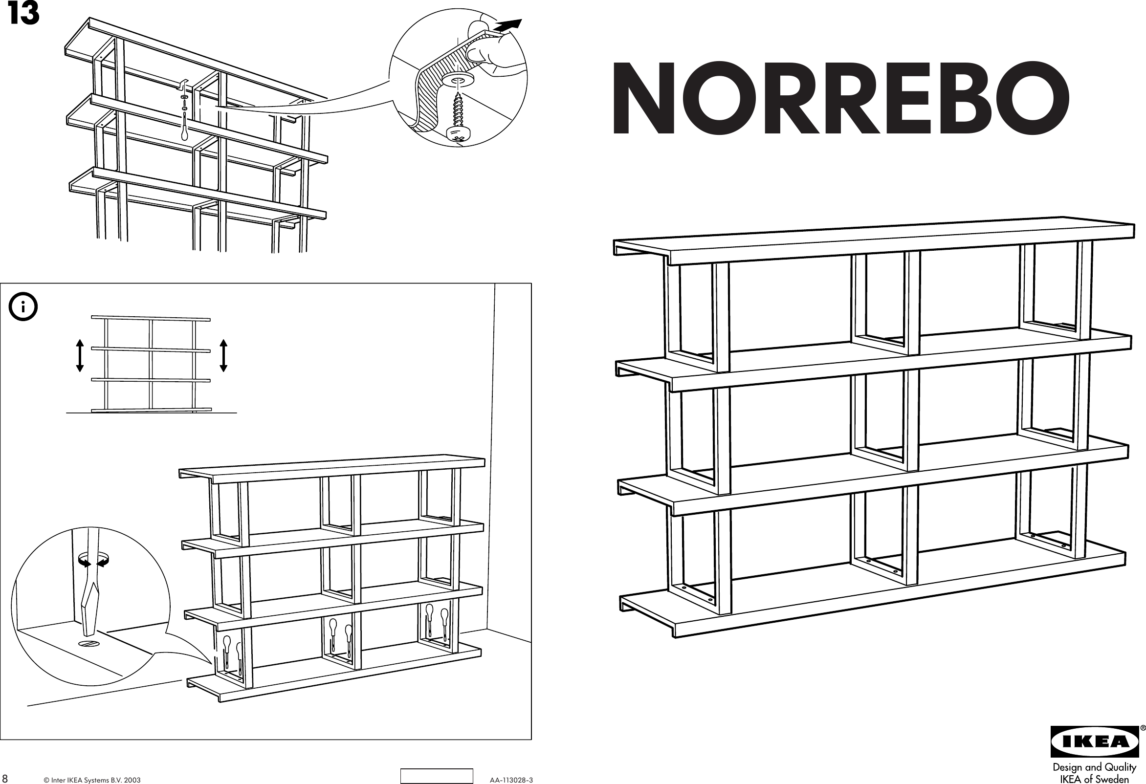 Page 1 of 4 - Ikea Ikea-Norrebo-Shelving-Unit-72X47-Assembly-Instruction