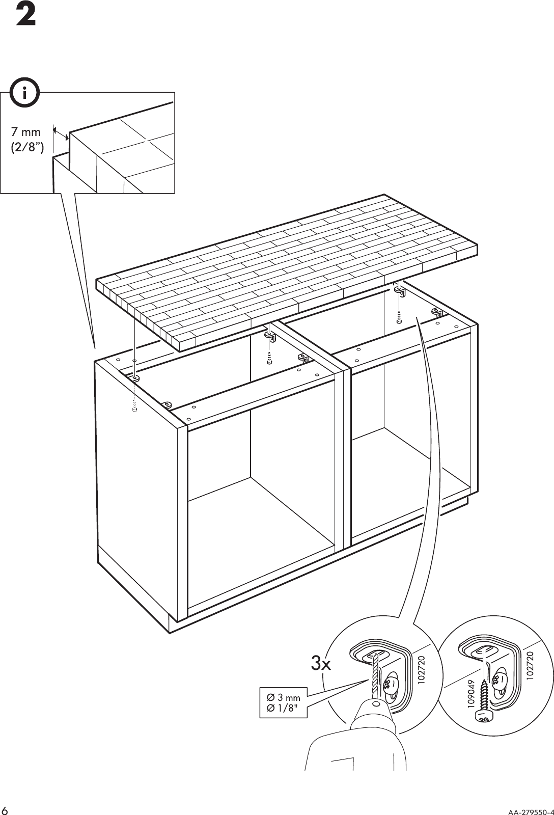 Page 6 of 8 - Ikea Ikea-Numerar-Countertop-49-5-8X25-5-8-Assembly-Instruction