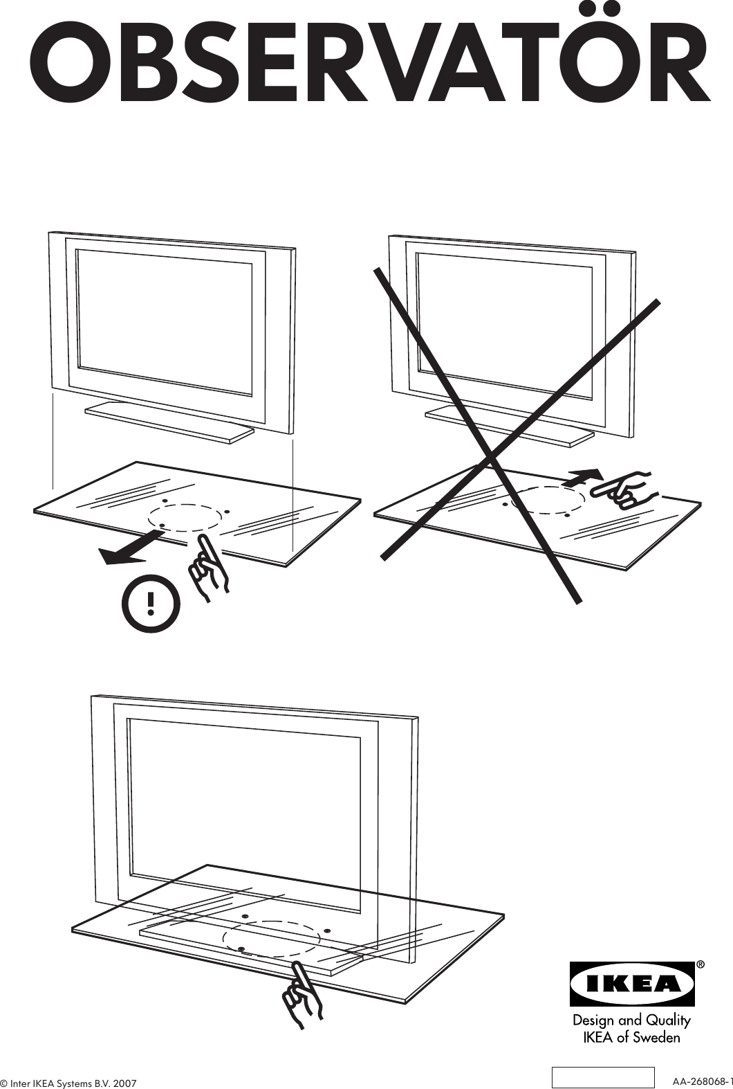 Page 1 of 1 - Ikea Ikea-Observator-Tv-Swivel-Assembly-Instruction U