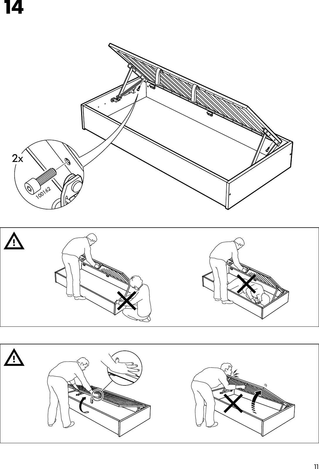 Ikea Odda Bed Frame W Storage Assembly Instruction