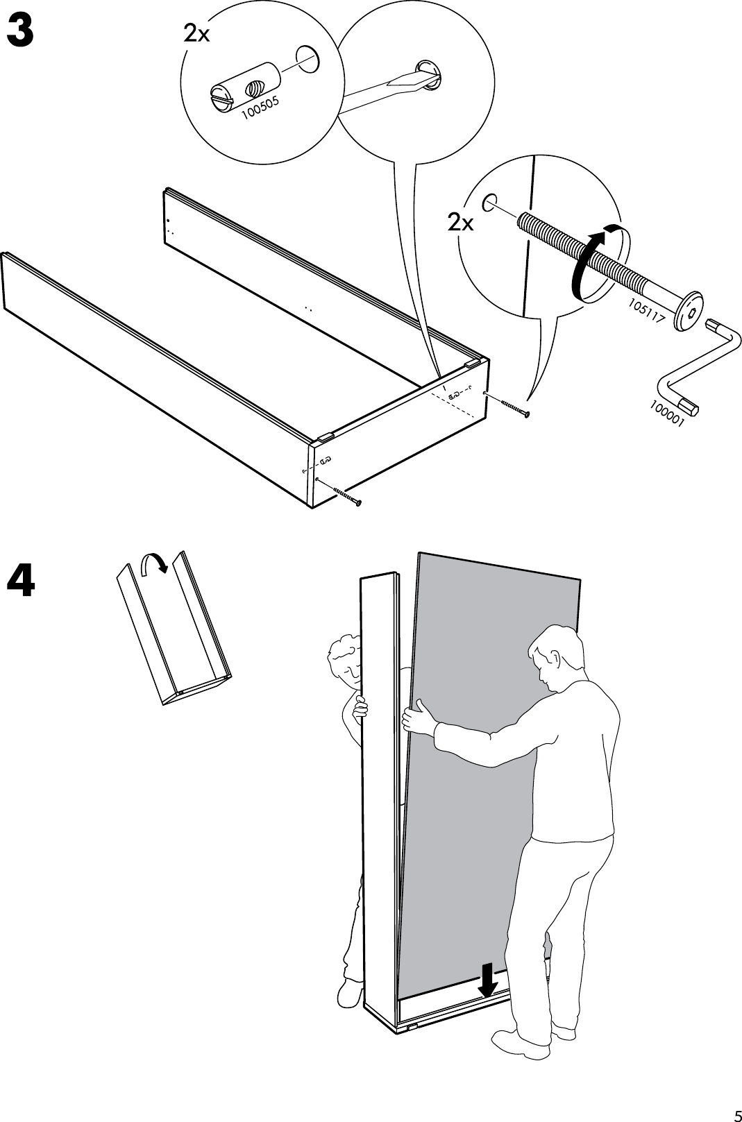 Ikea Odda Bed Frame W Storage Assembly Instruction