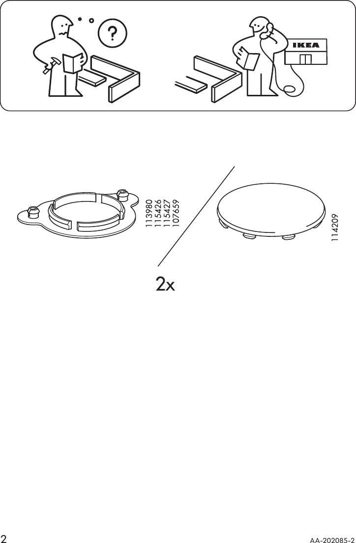 Page 2 of 4 - Ikea Ikea-Pax-Lomen-Door-20X28-Assembly-Instruction