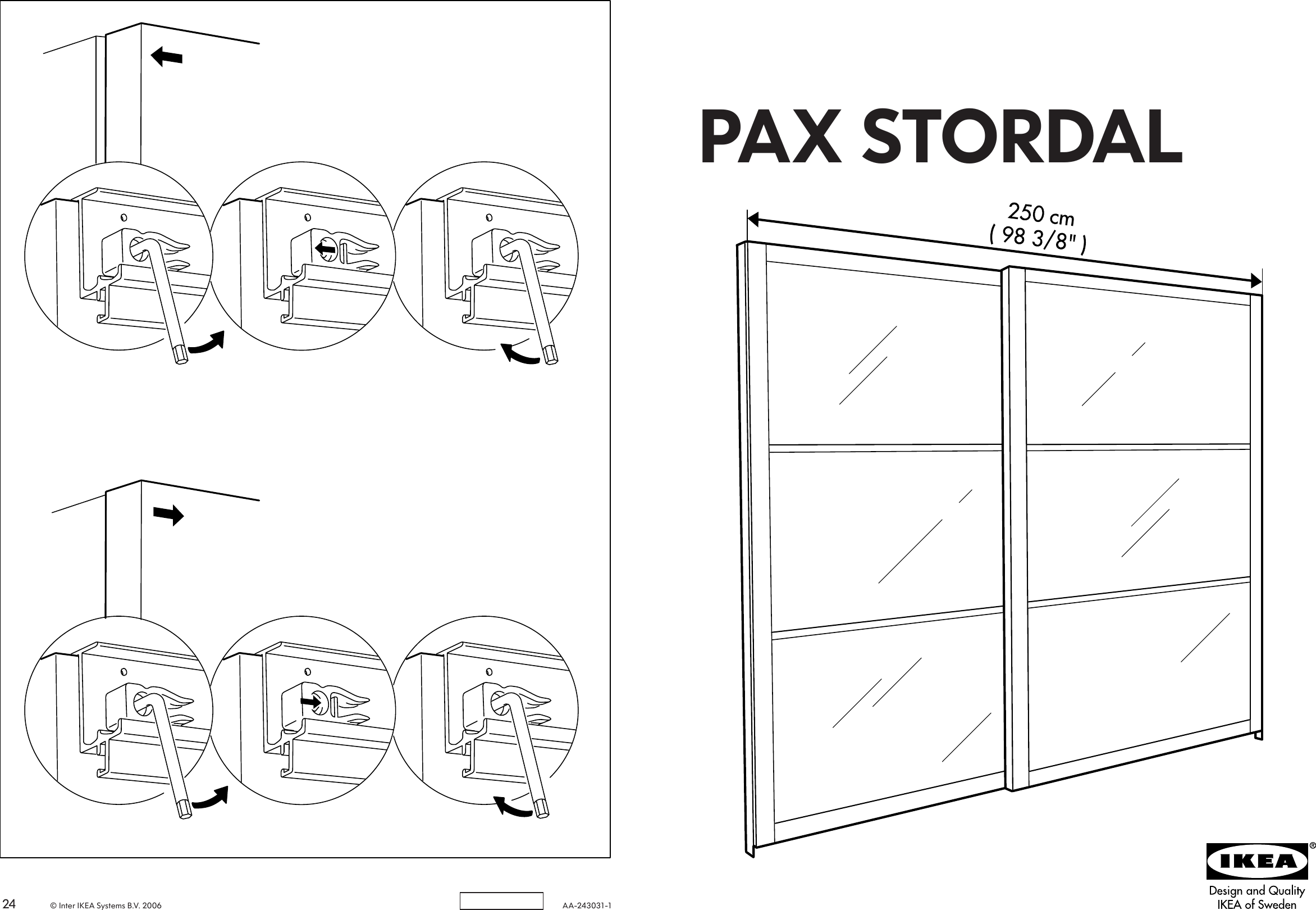 Ikea Pax Stordal Sliding Door 98X93 Assembly Instruction